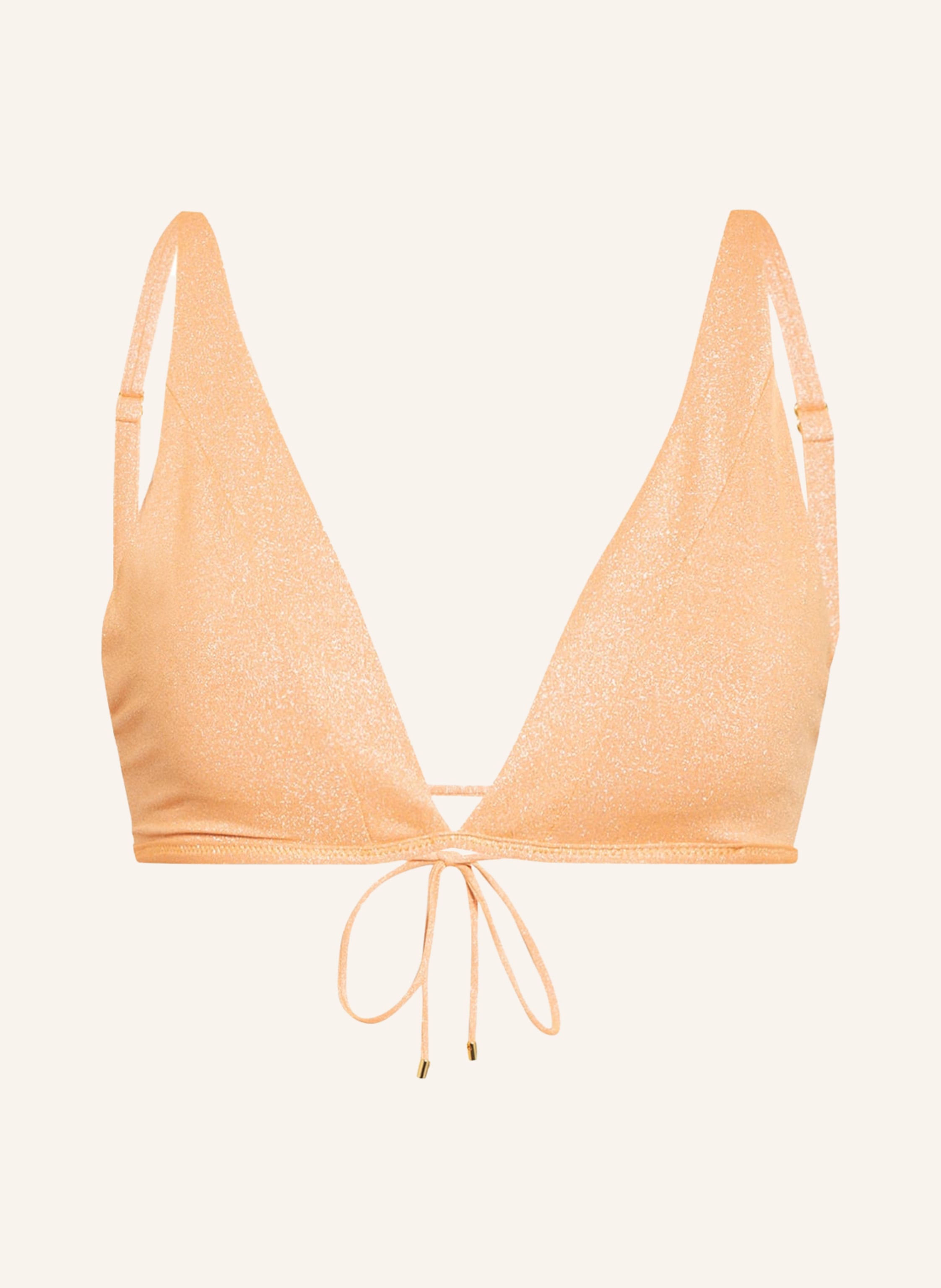 Pilyq Triangel Bikini Top Citrine Mit Glitzergarn In Hellorange