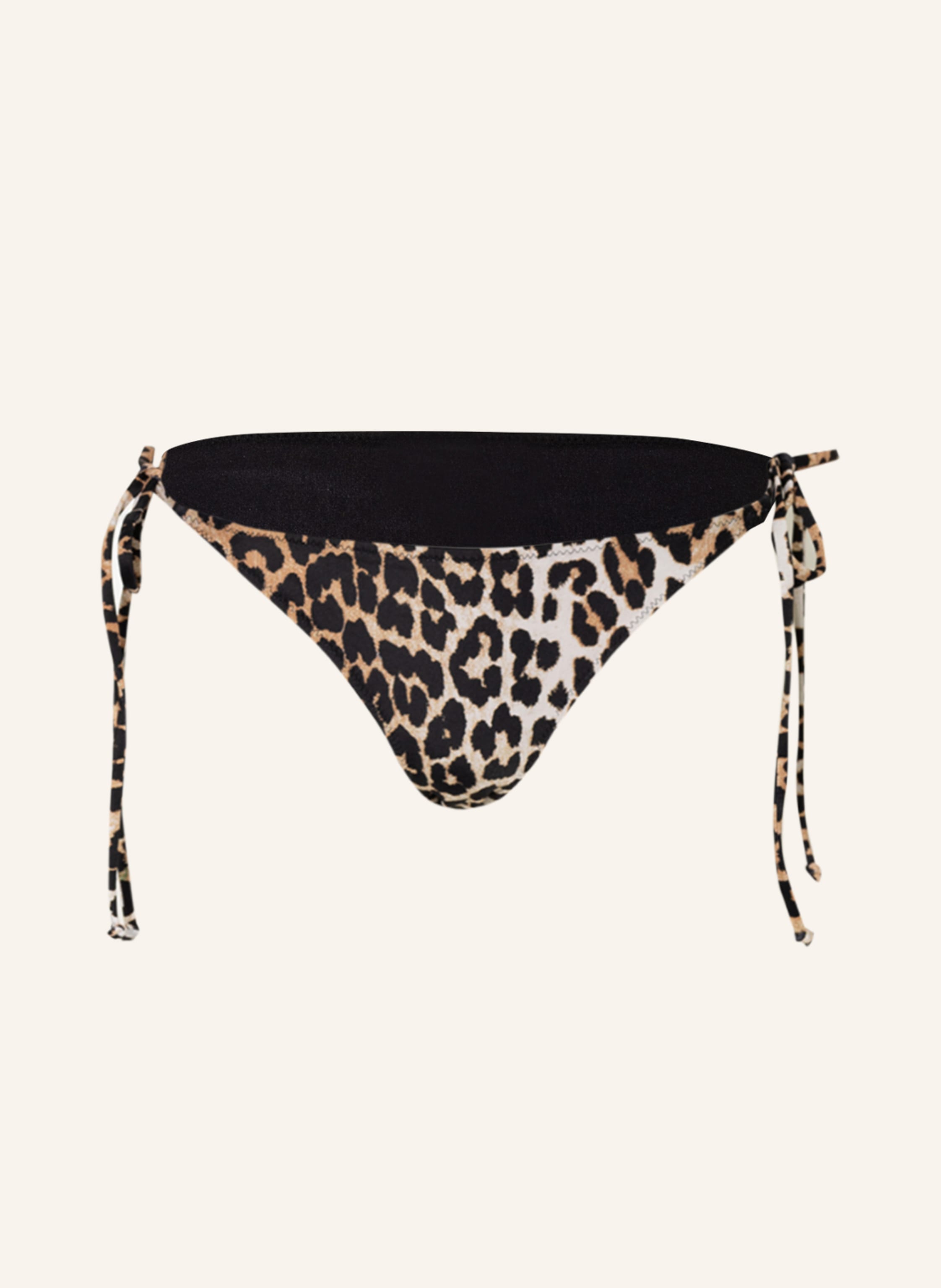 Ganni Triangel Bikini Hose In Creme Hellbraun Schwarz