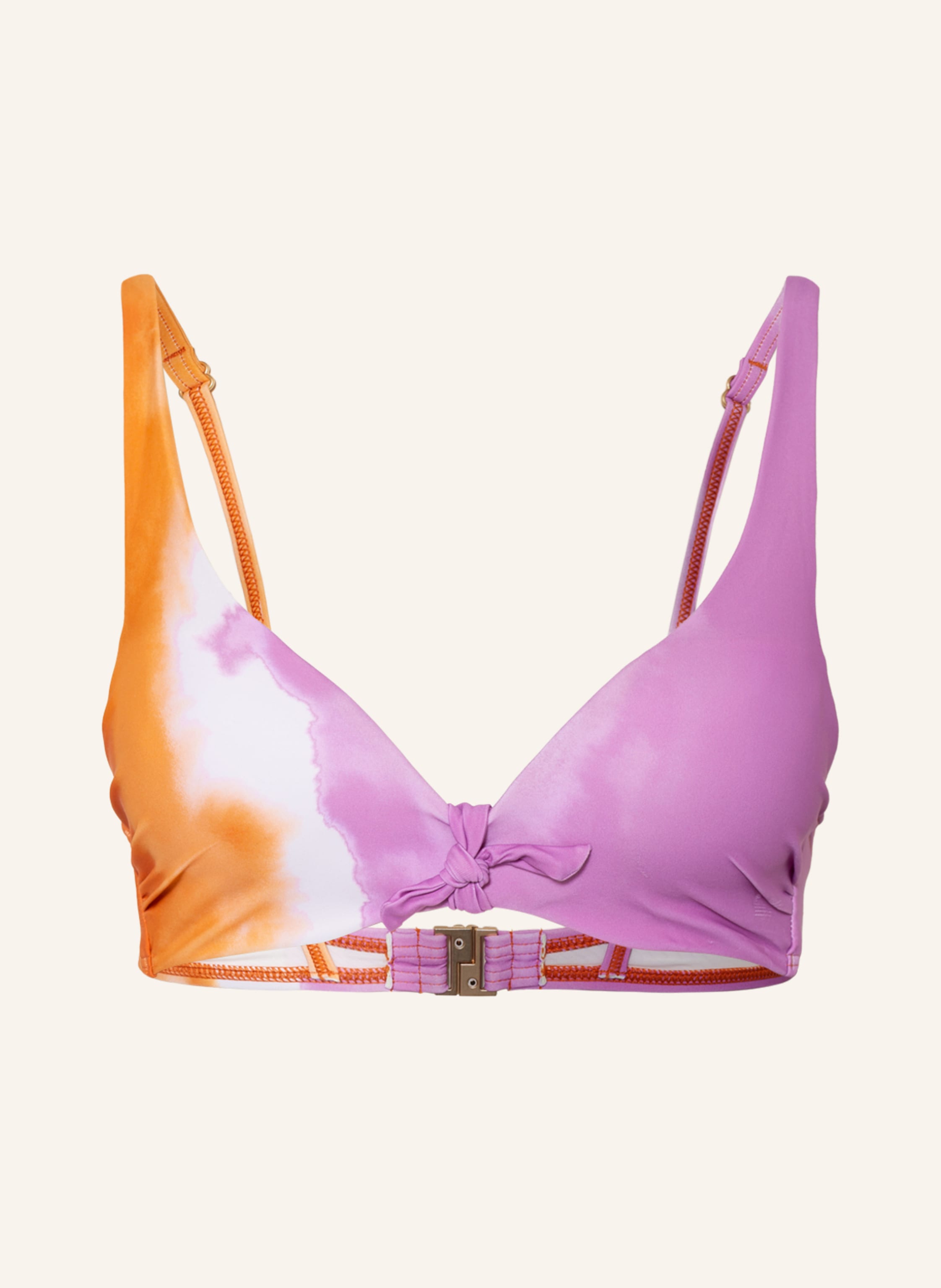 Beachlife Push Up Bikini Top Tie Dye In Rosa Hellorange Weiss