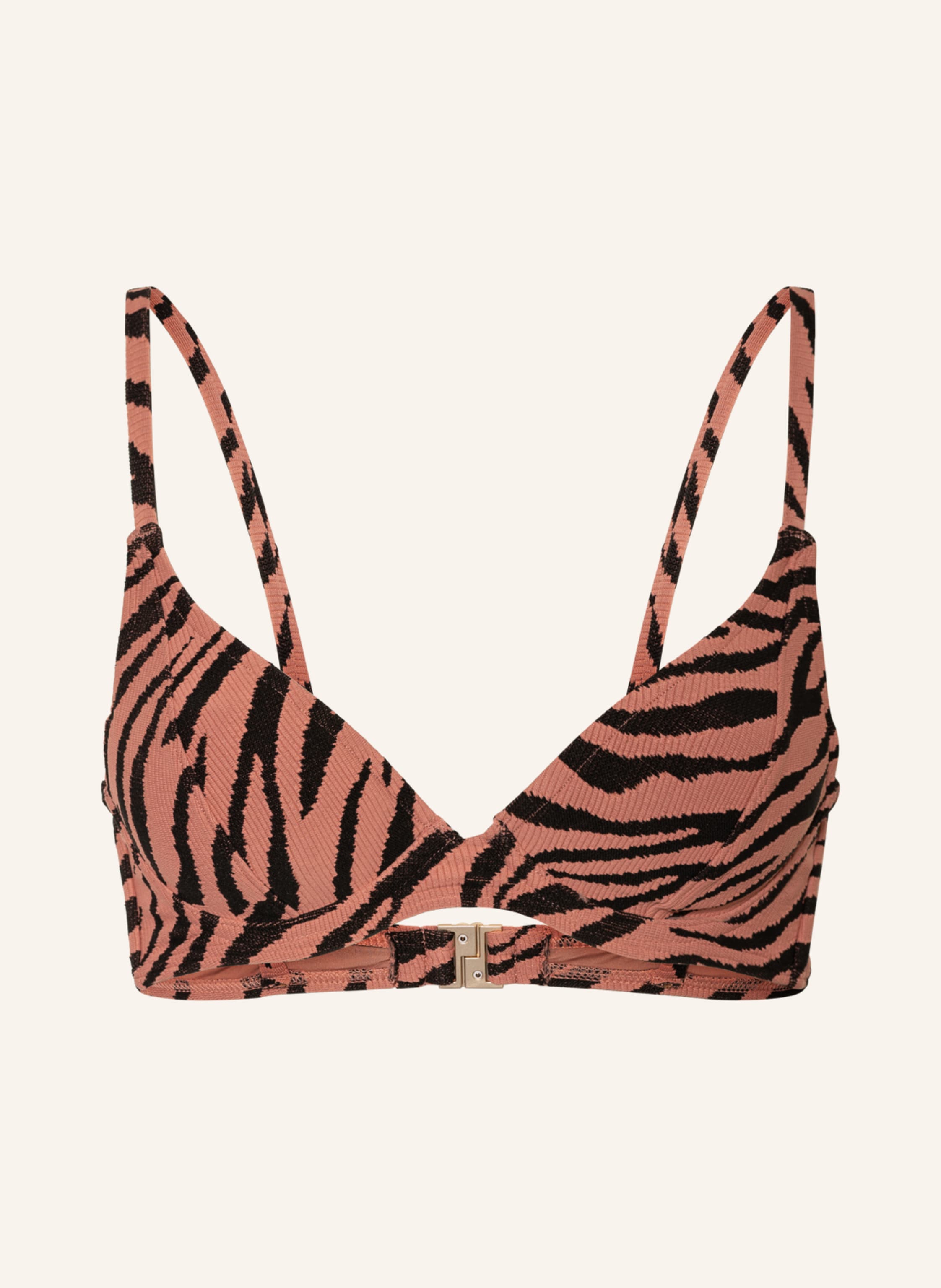 Beachlife B Gel Bikini Top Rose Zebra In Ros Schwarz