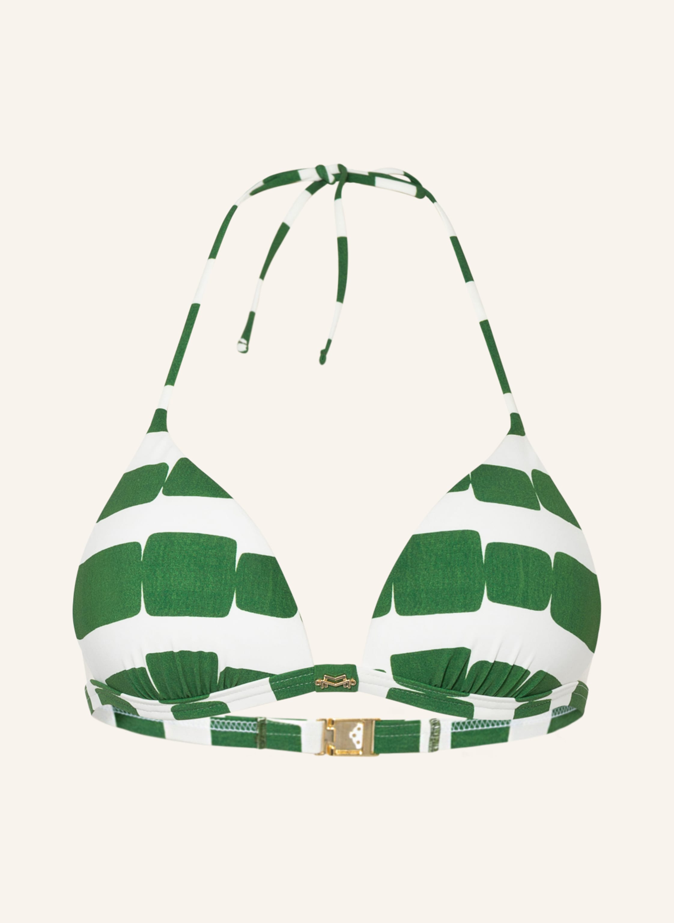 Maryan Mehlhorn Triangle Bikini Top Radiance In White Green