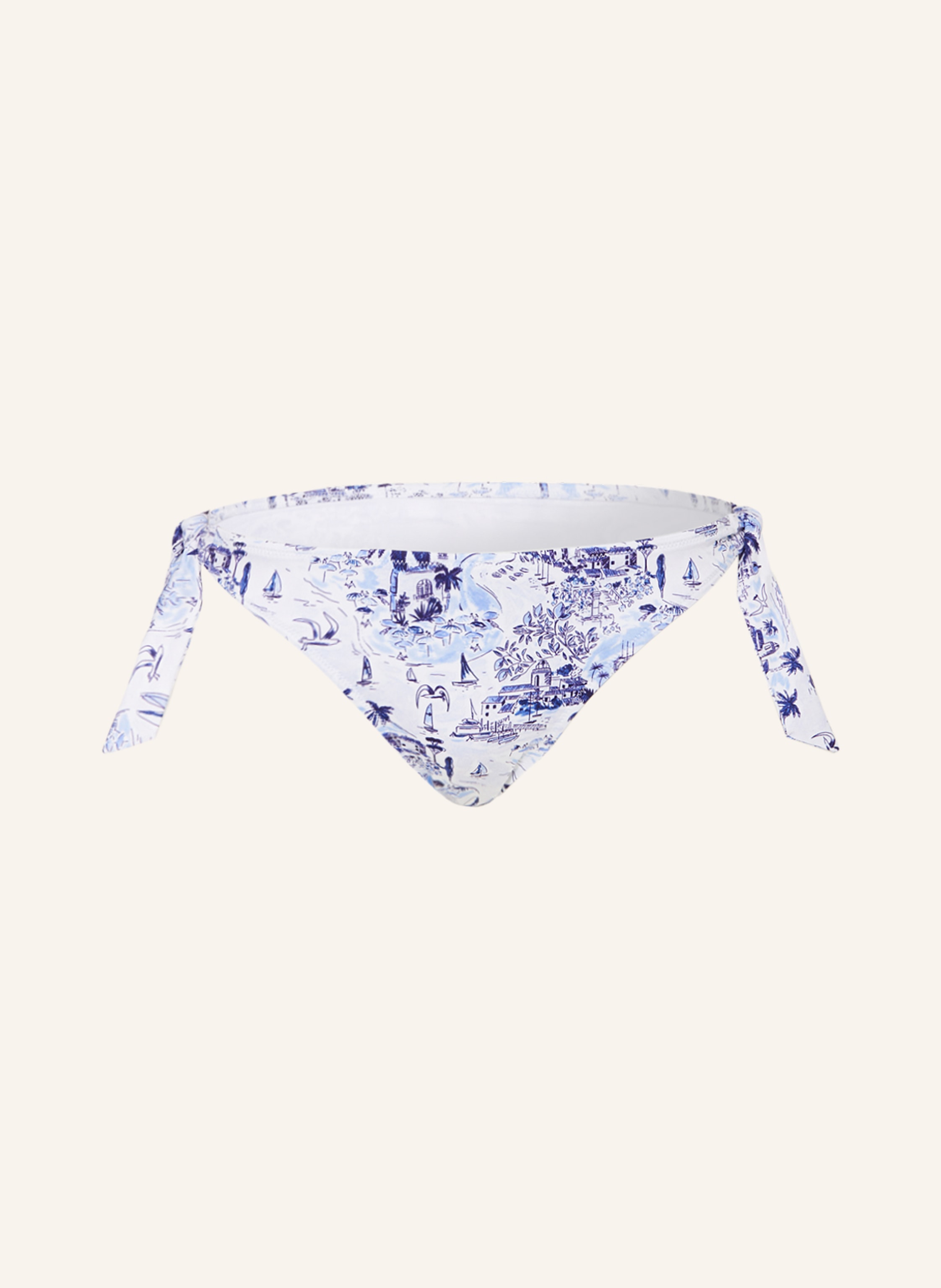 VILEBREQUIN Triangel Bikini Hose RIVIERA FLAMME In Weiss Dunkelblau