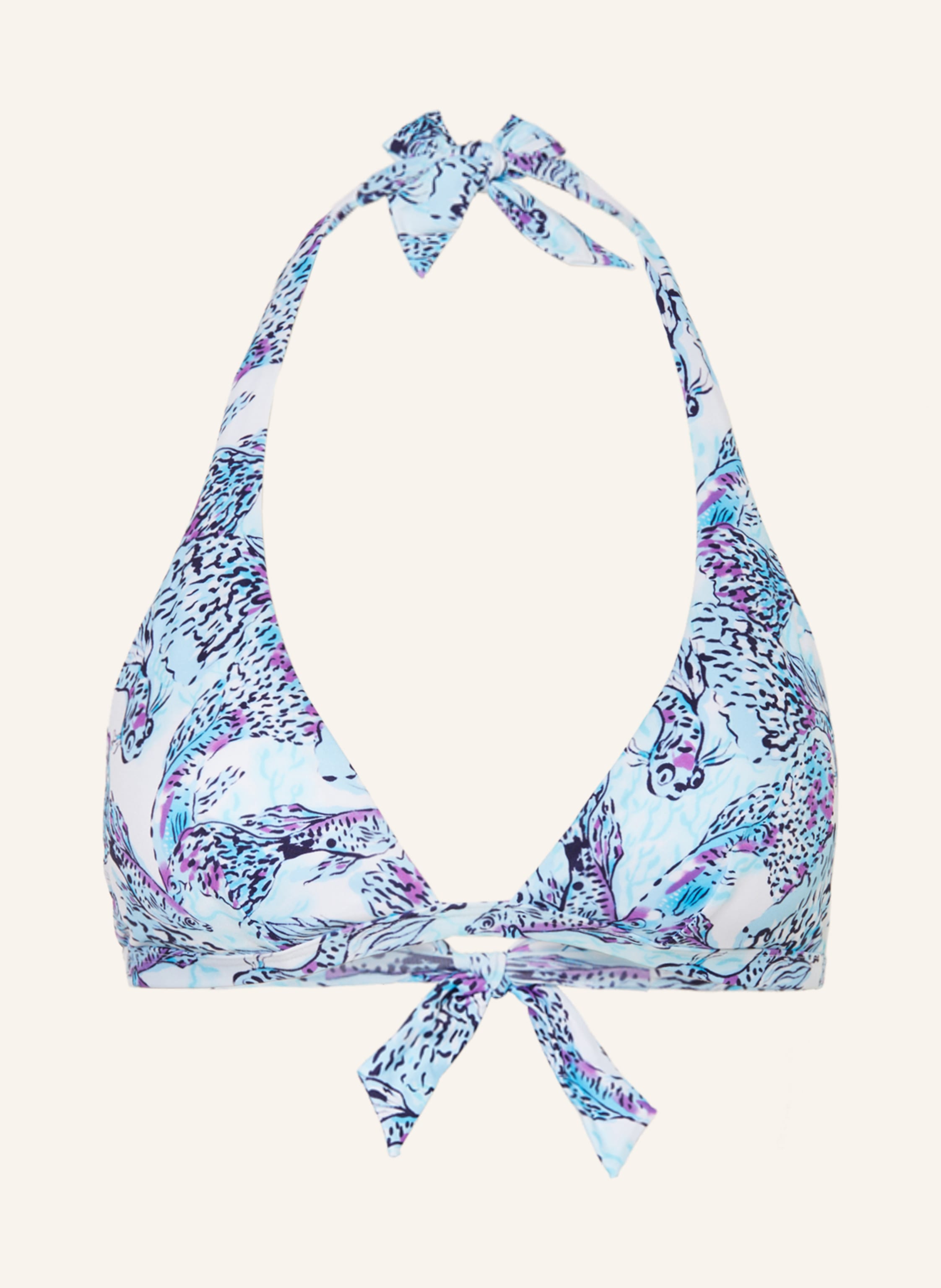 VILEBREQUIN Triangel Bikini Top ISADORA FISH FLECHE in weiss türkis lila