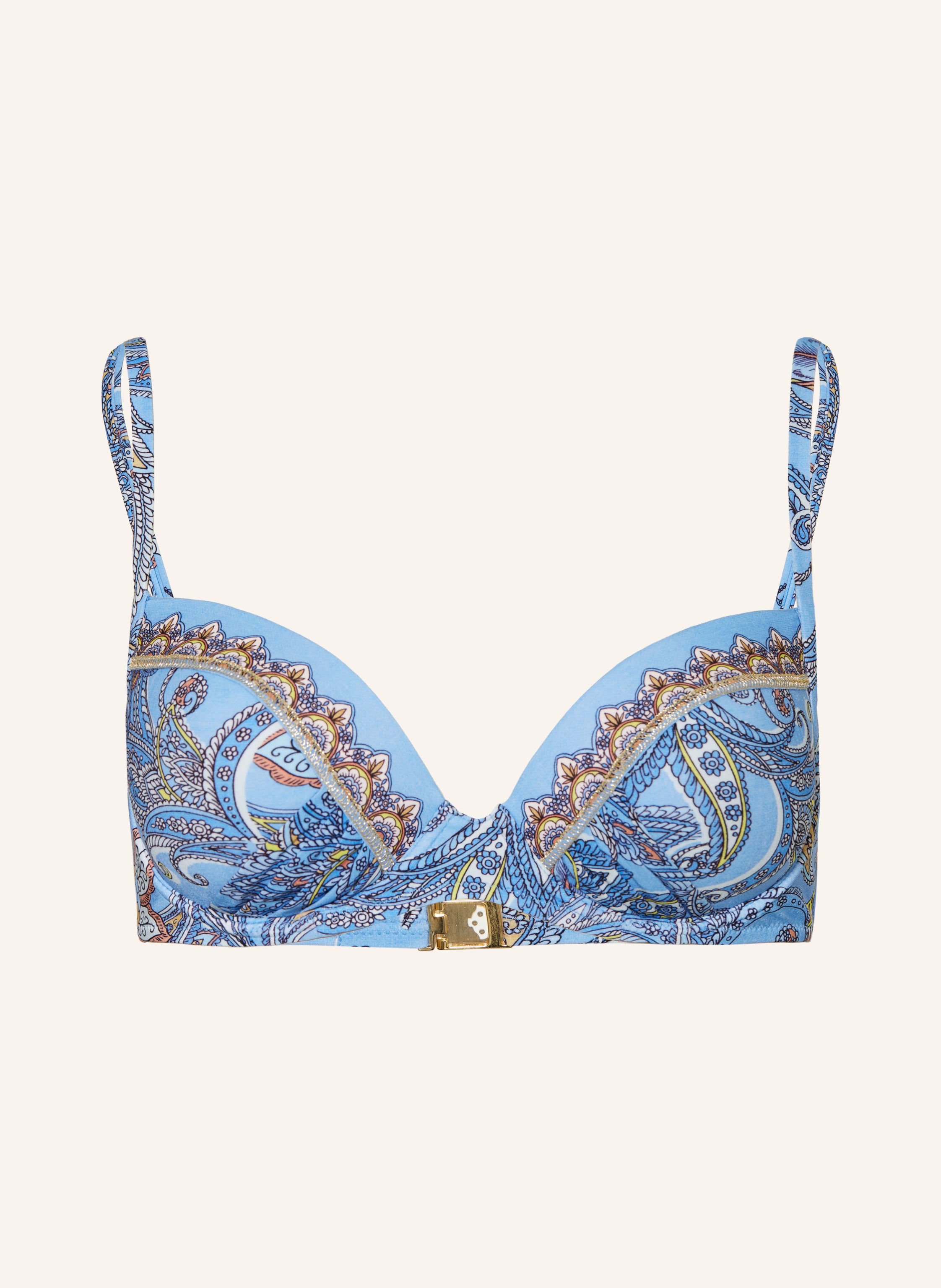 MARYAN MEHLHORN Bügel Bikini Top MAJORELLE in hellblau braun gelb