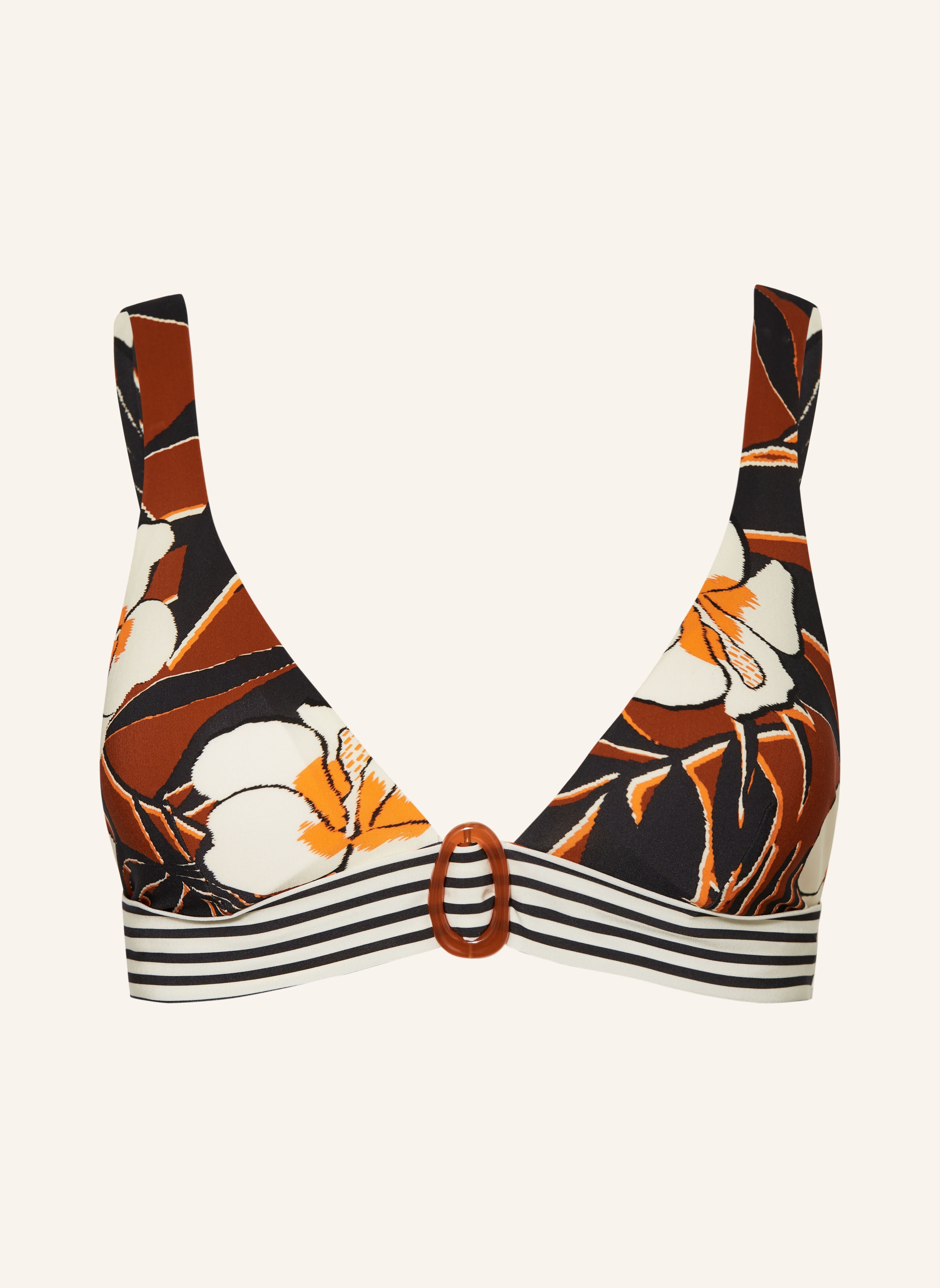 Maryan Mehlhorn Bralette Bikini Top Art Nautic In Braun Schwarz Creme