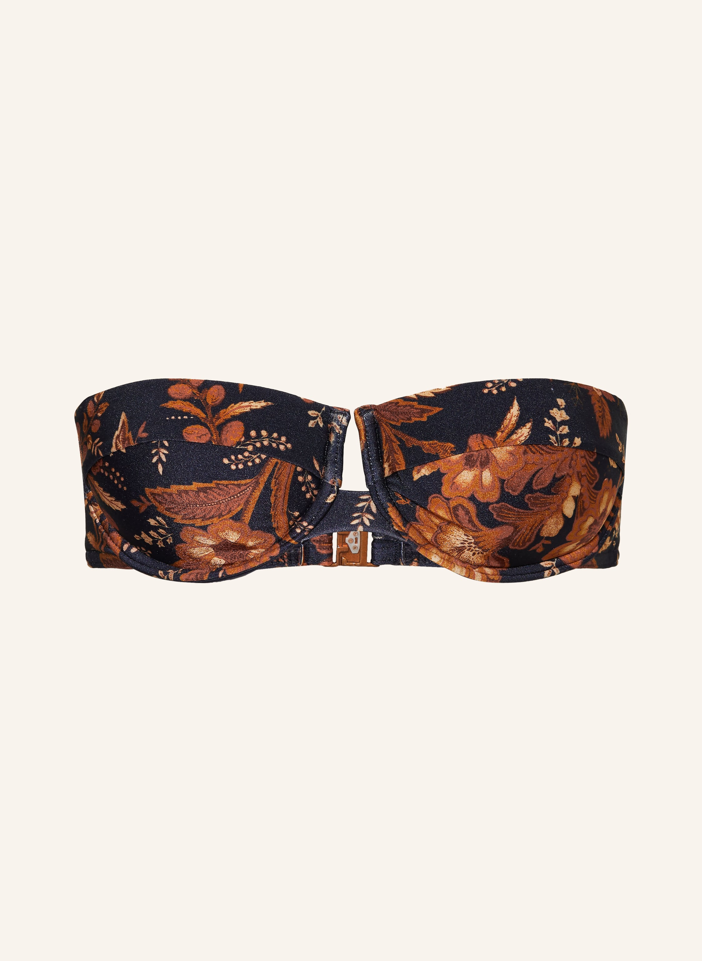 Zimmermann Bandeau Bikini Top Junie In Dunkelblau Dunkelorange Rot
