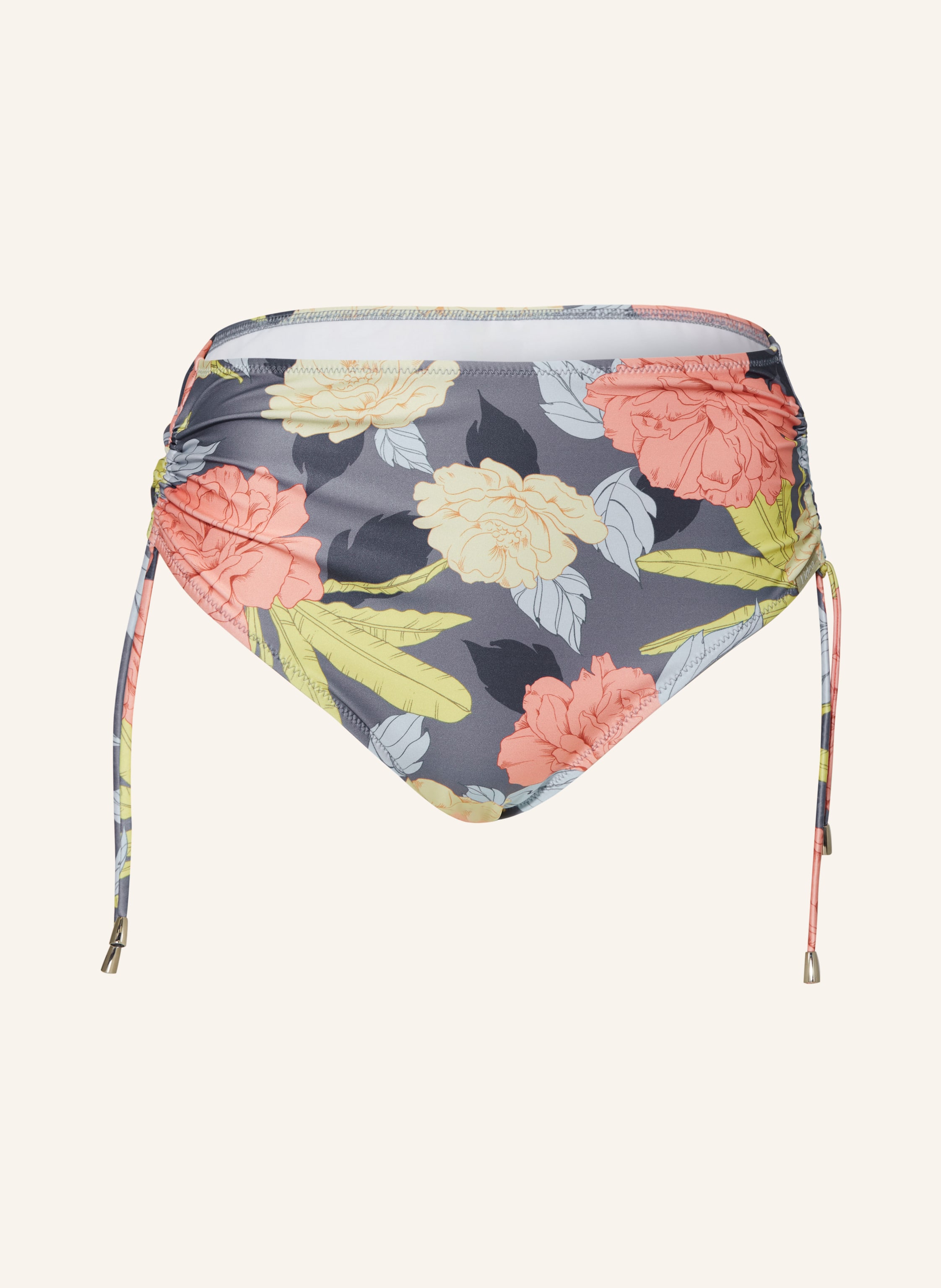 Lidea High Waist Bikini Hose Flower Nostalgia In Grau Gelb Orange