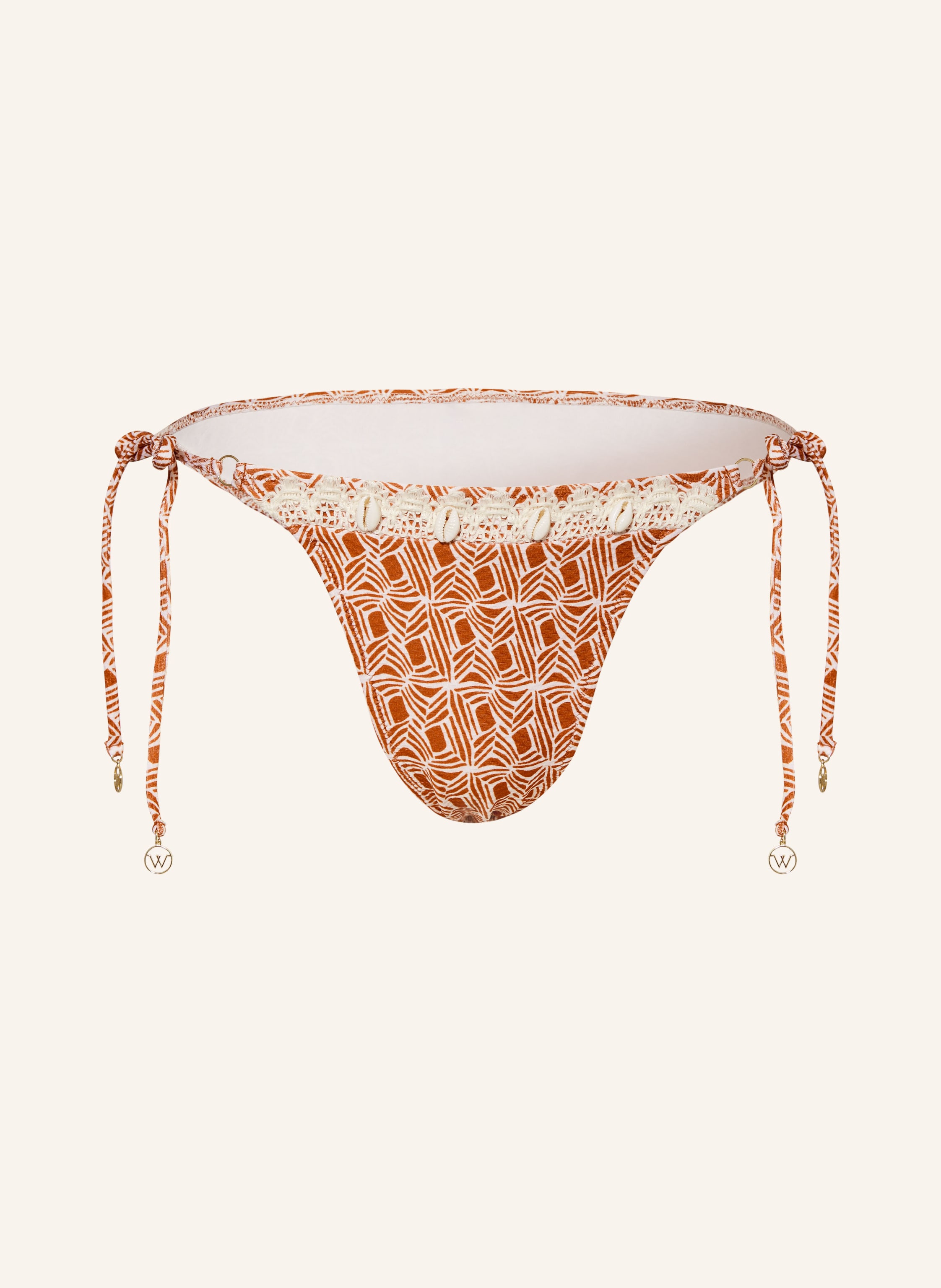 Watercult Triangel Bikini Hose Organic Moderns In Dunkelorange Weiss