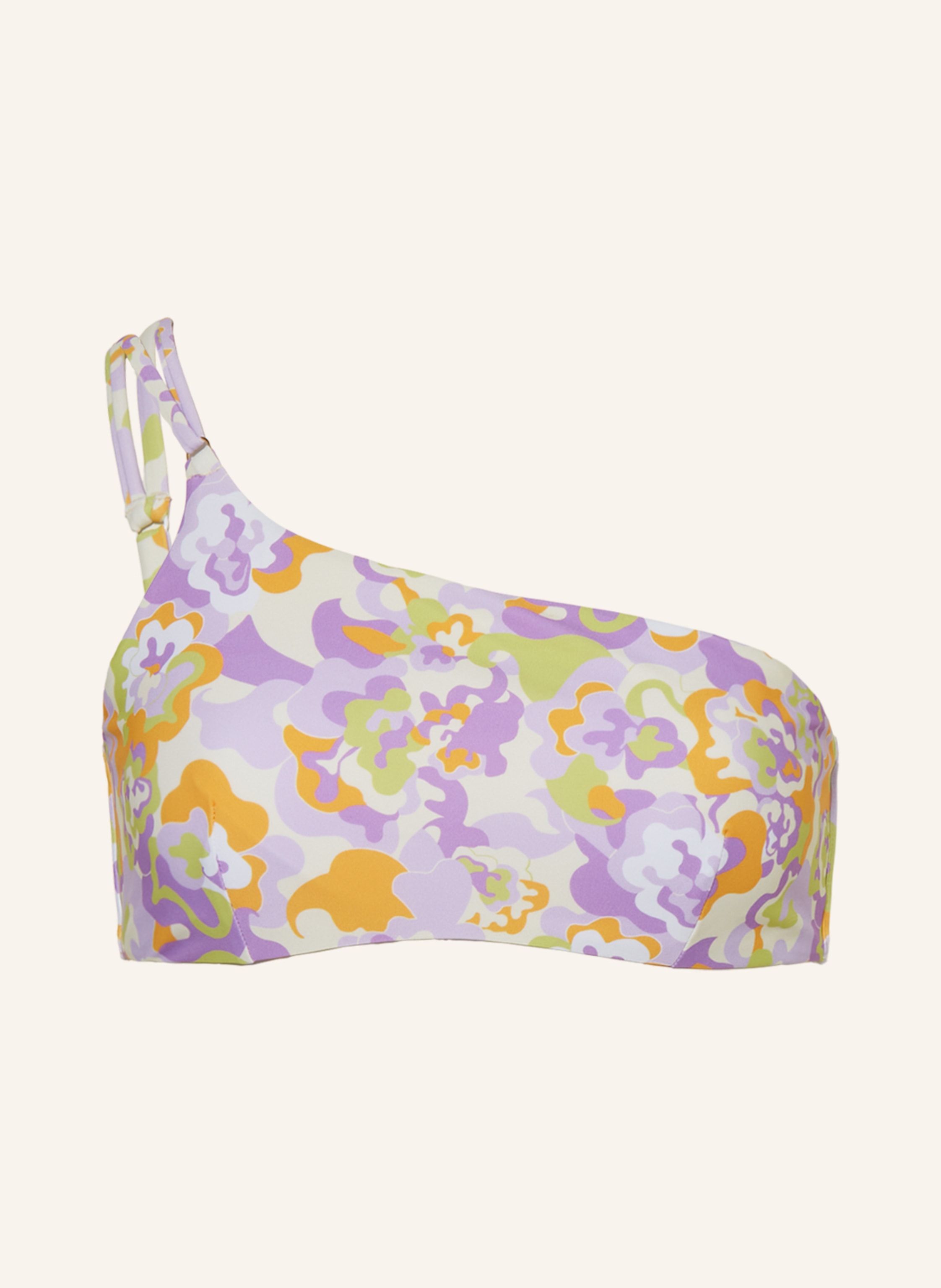 Hot Stuff One Shoulder Bikini Top In Helllila Hellgr N Dunkelgelb