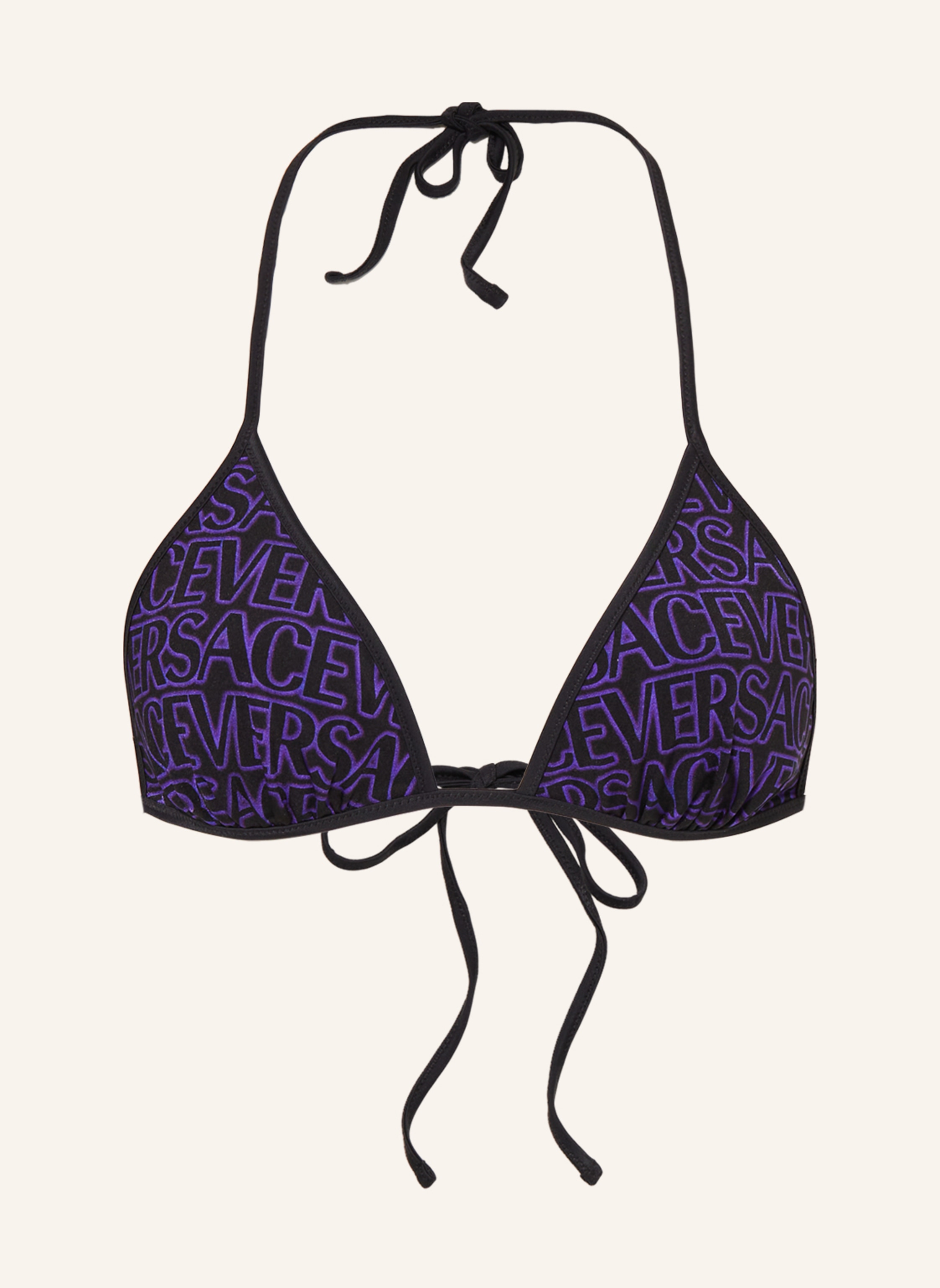 Versace Reversible Triangle Bikini Top In Black Purple Breuninger