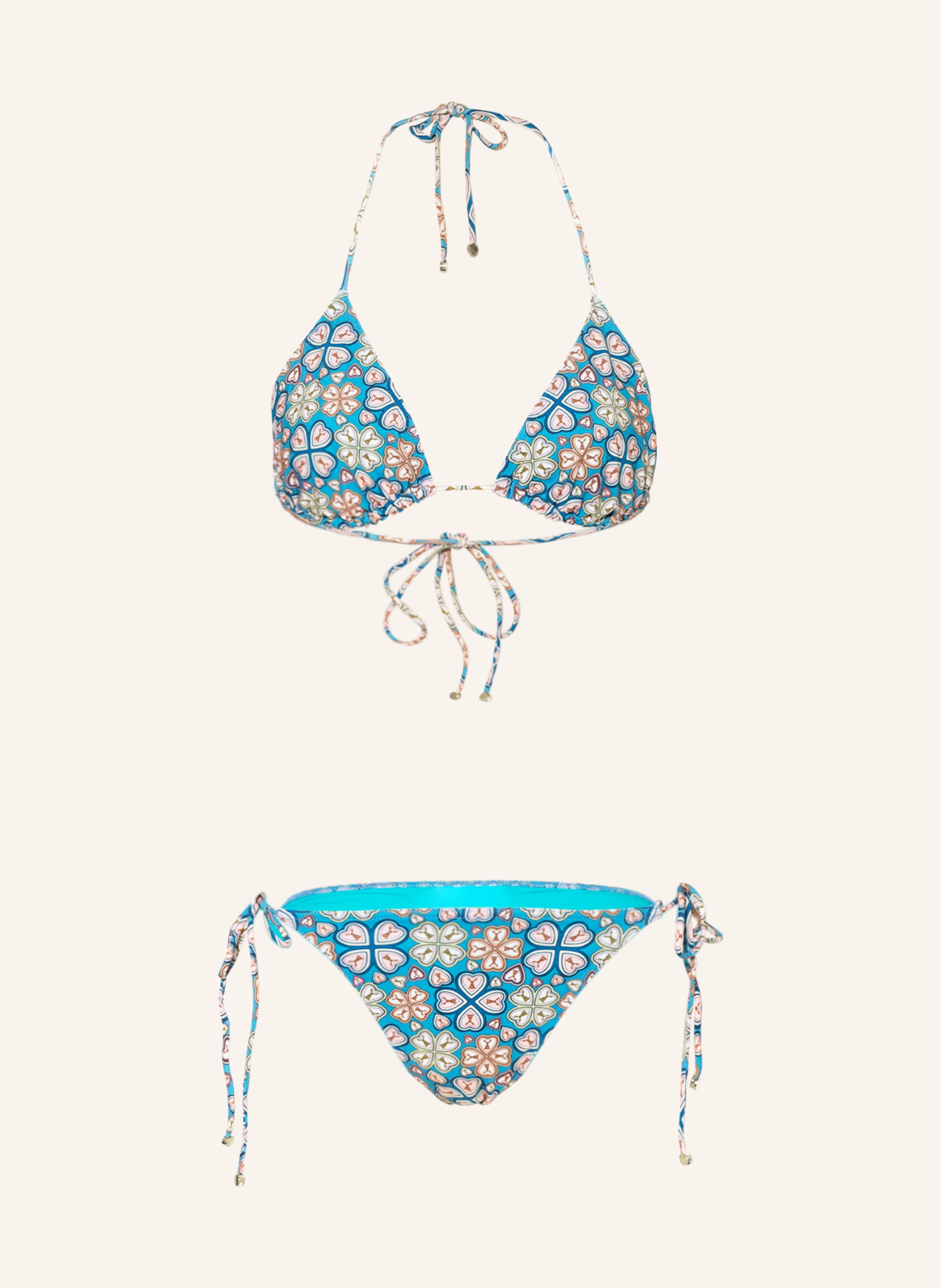 Etro Triangel Bikini In Blau Hellrot Gelb