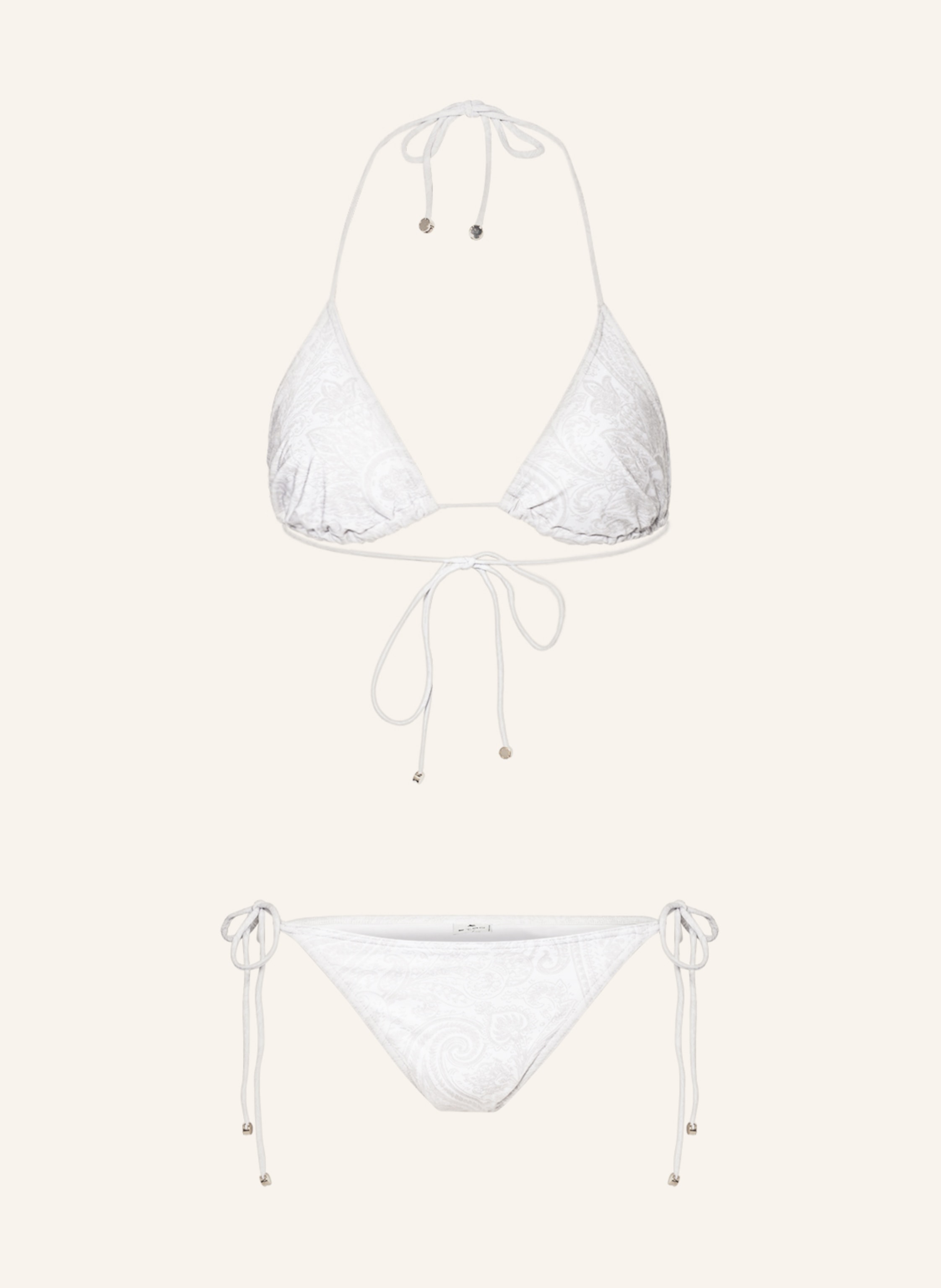 Etro Triangel Bikini In Weiss Hellgrau
