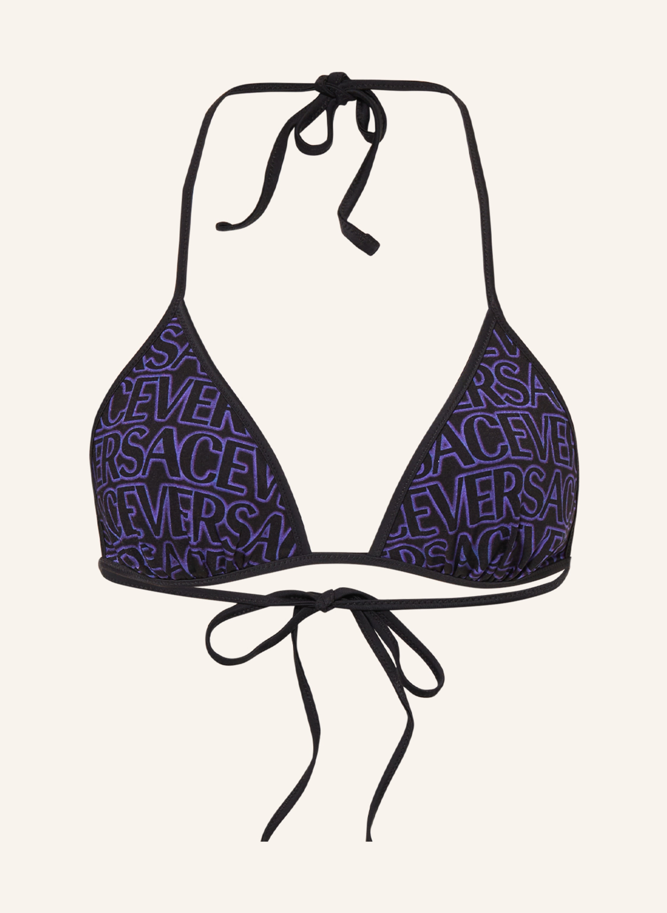 Versace Triangel Bikini Top Zum Wenden In Schwarz Lila