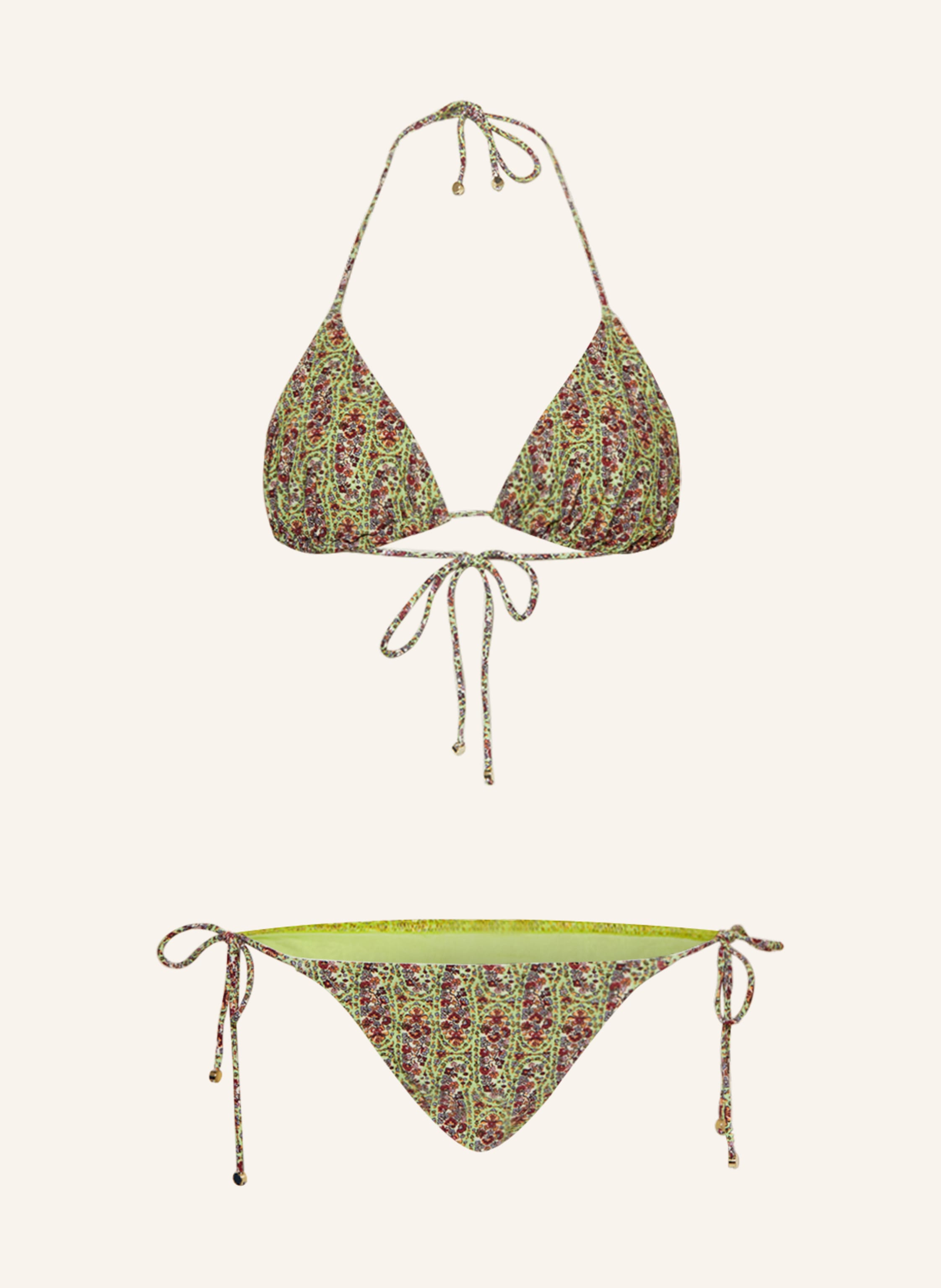 ETRO Triangel Bikini in hellgrün dunkelrot hellorange