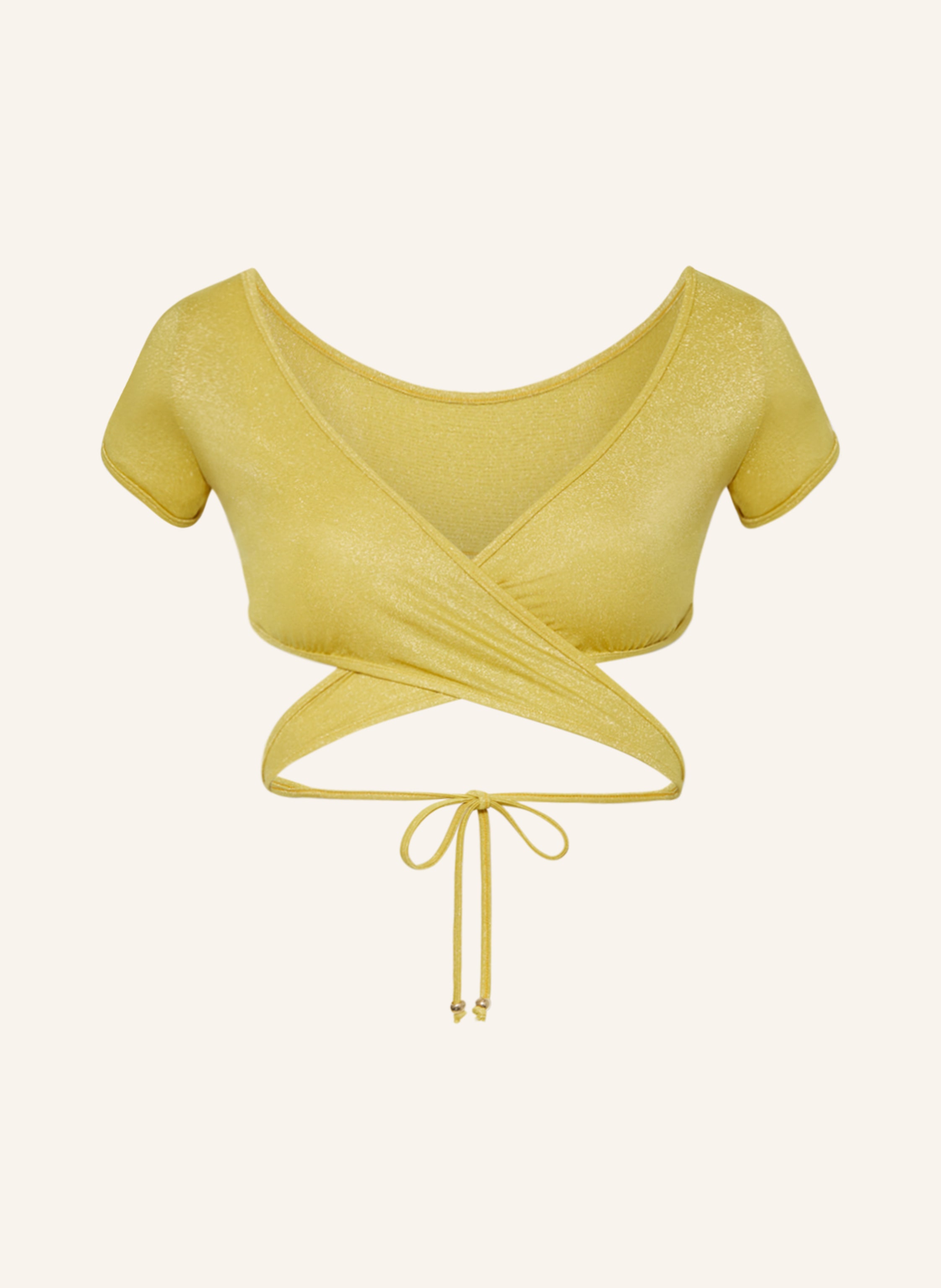 Palm Angels Bralette Bikini Top Mit Glitzergarn In Dunkelgelb