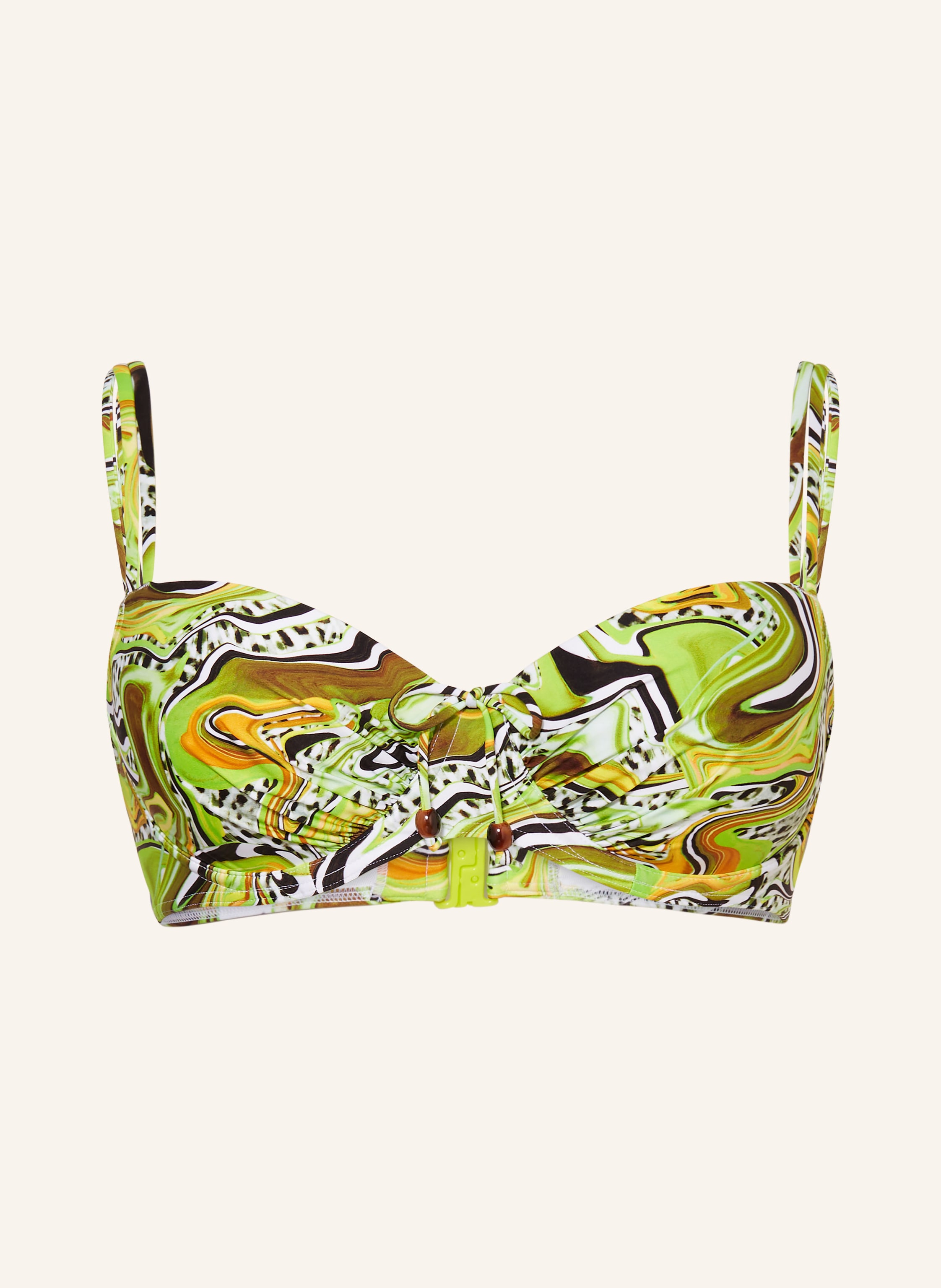 PrimaDonna Balconette Bikini Top JAGUARAU in hellgrün dunkelbraun orange