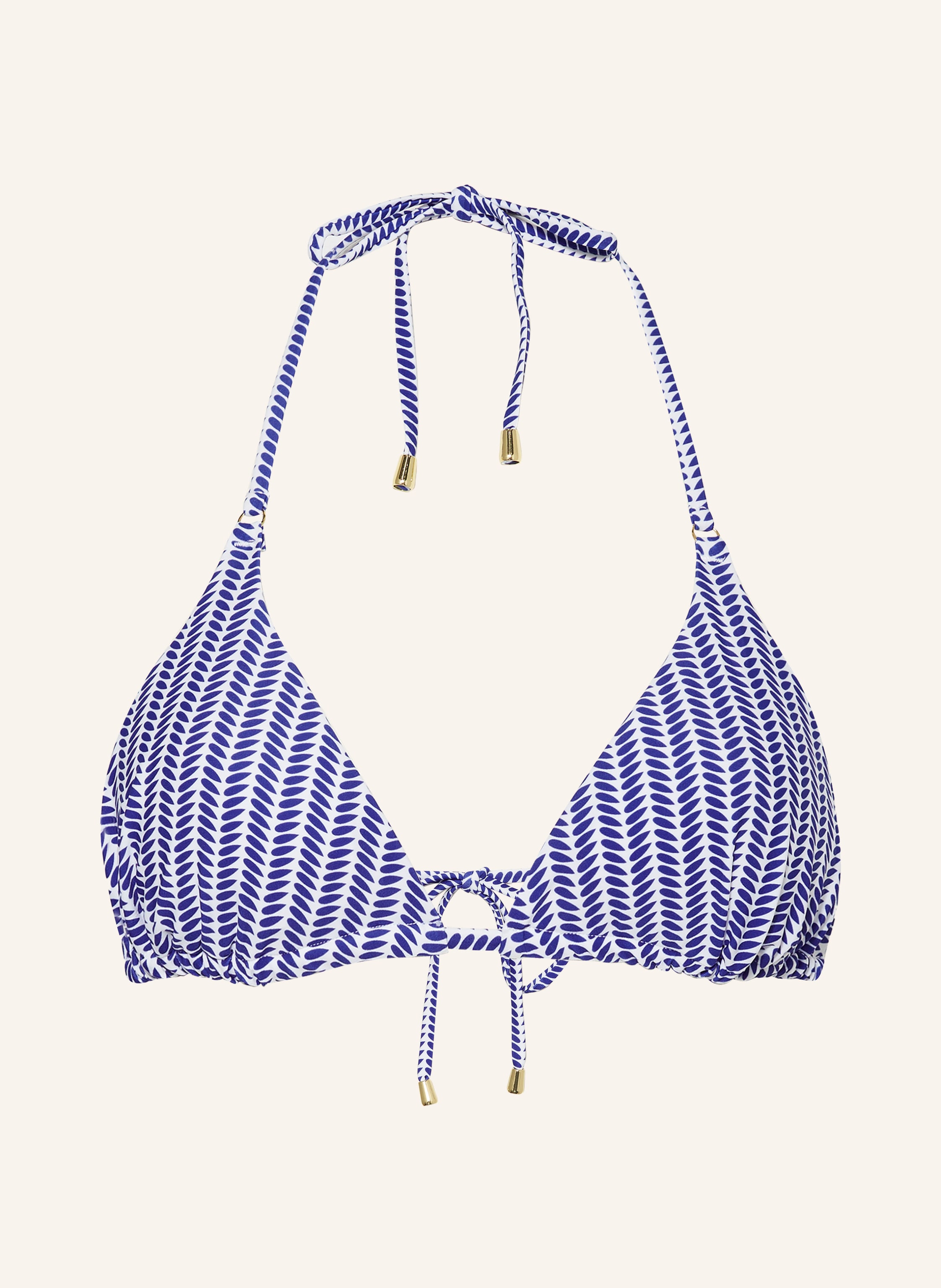 Hot Stuff Triangel Bikini Top In Weiss Blau