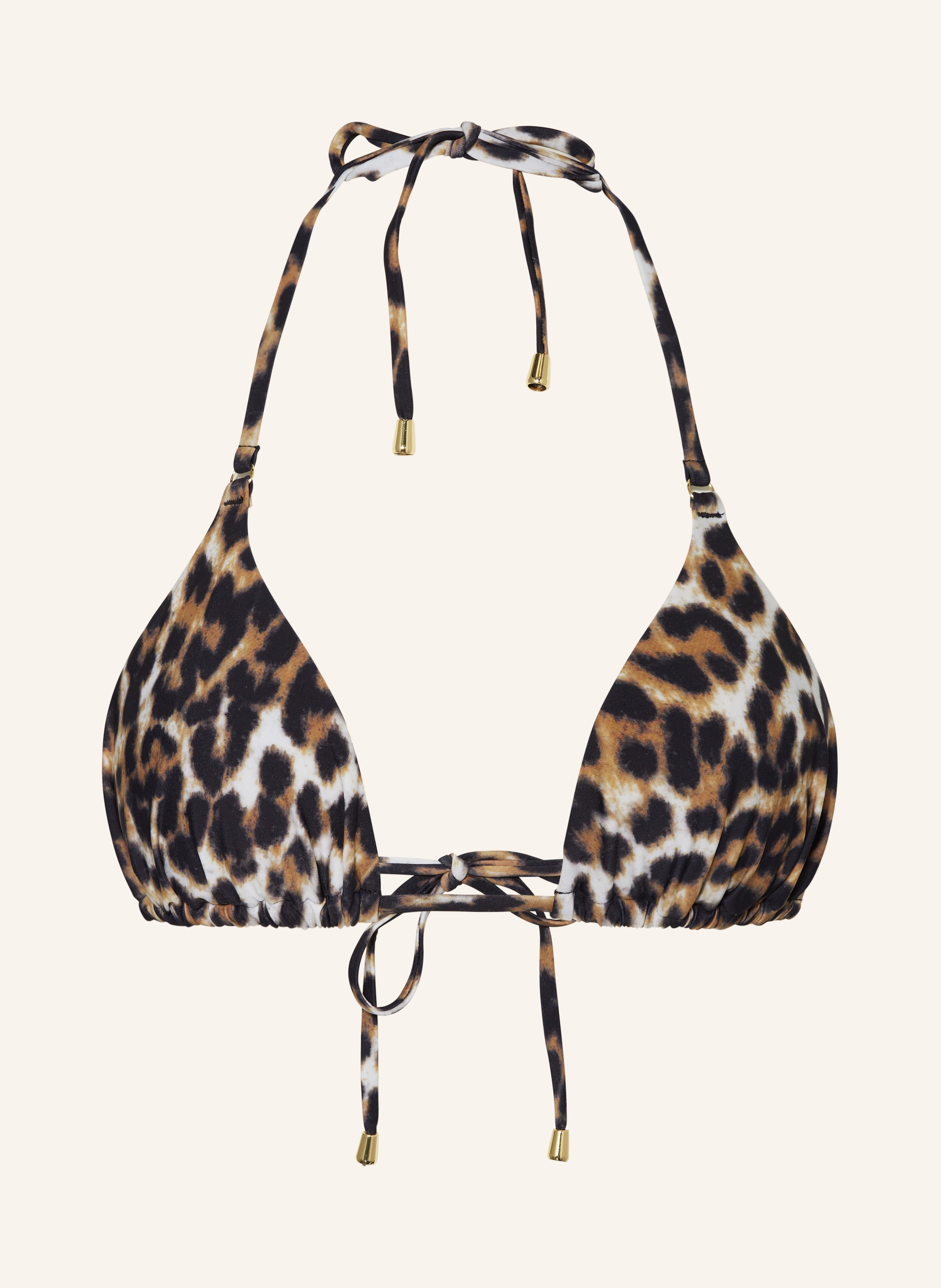 Hot Stuff Triangel Bikini Top In Schwarz Braun Creme
