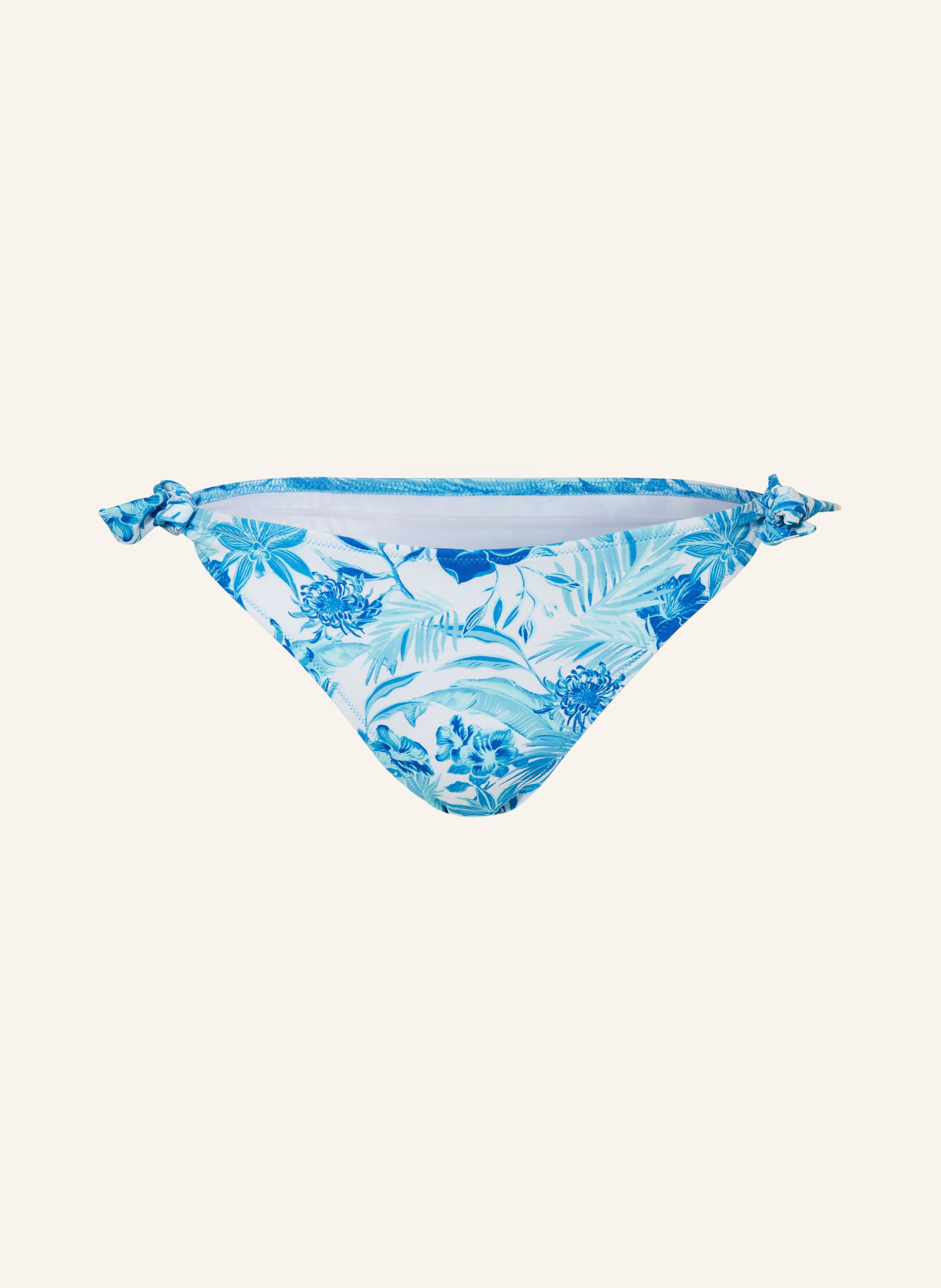 VILEBREQUIN Basic Bikini Hose TAHITI FLOWERS in weiss hellblau türkis
