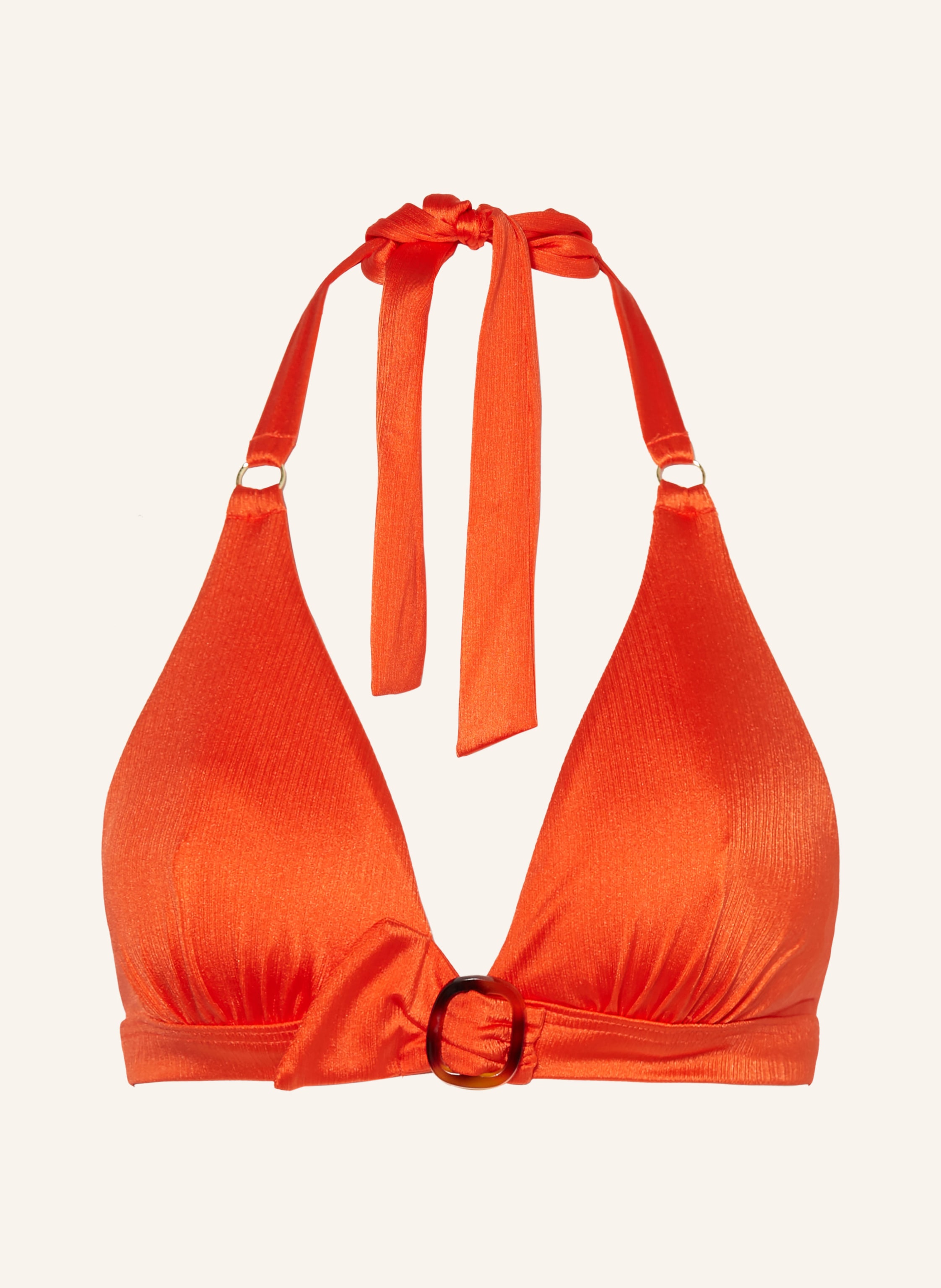 Cyell Neckholder Bikini Top Satin Tomato In Orange
