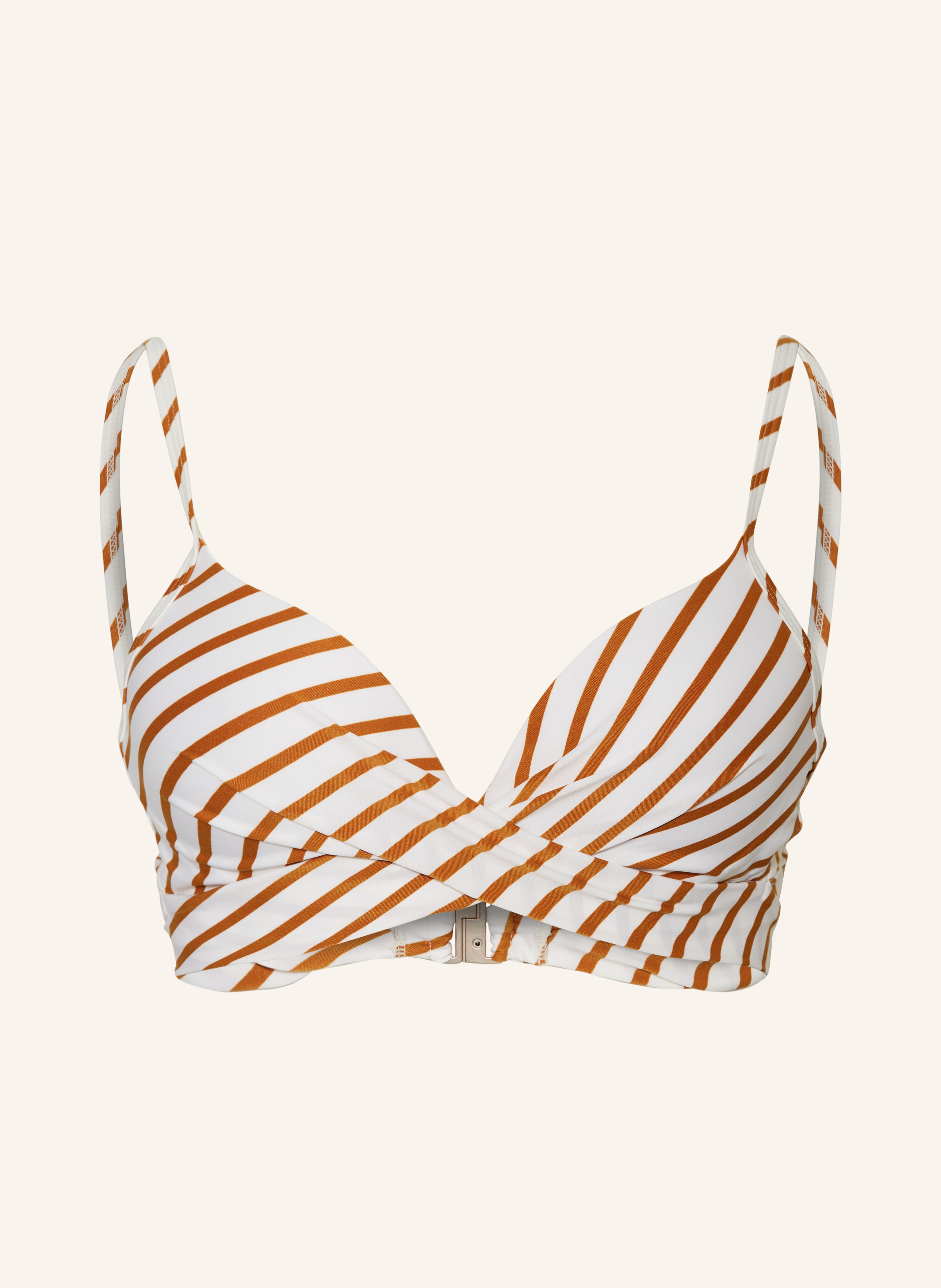 BEACHLIFE Bügel Bikini Top SPICE STRIPE in creme cognac