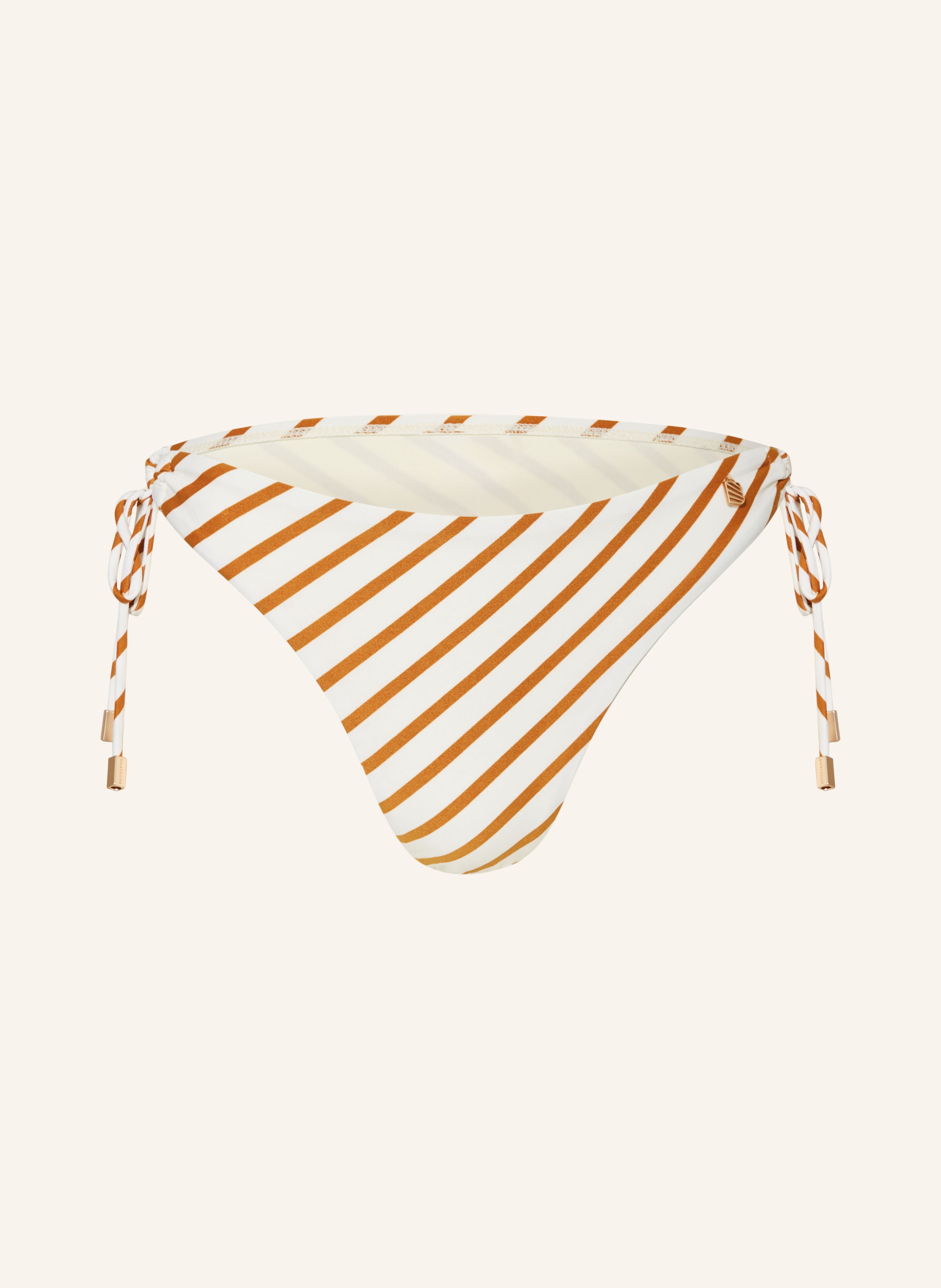 Beachlife Triangel Bikini Hose Spice Stripe In Creme Cognac