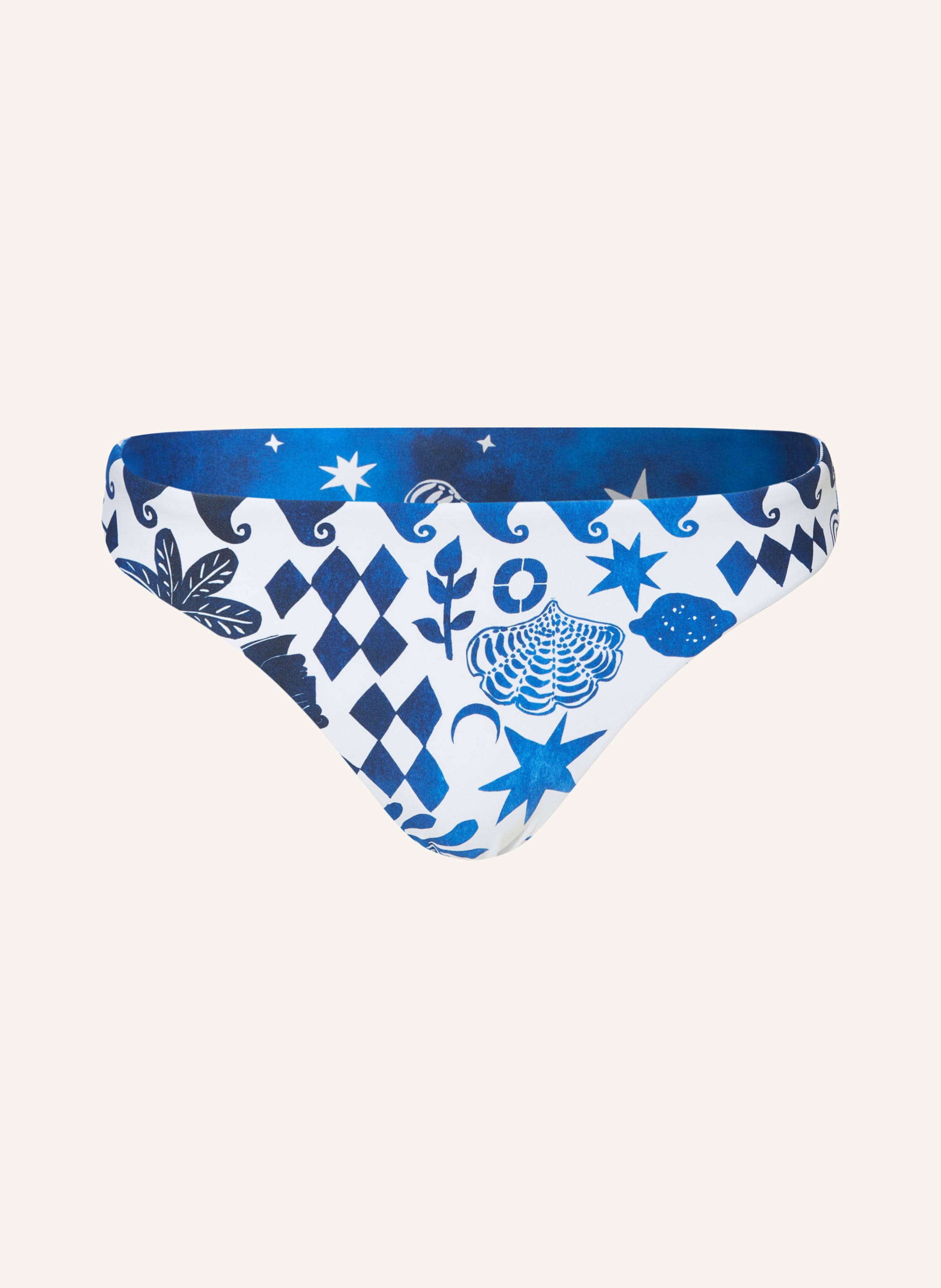 Seafolly Brazilian Bikini Hose Corfu Zum Wenden In Blau Weiss