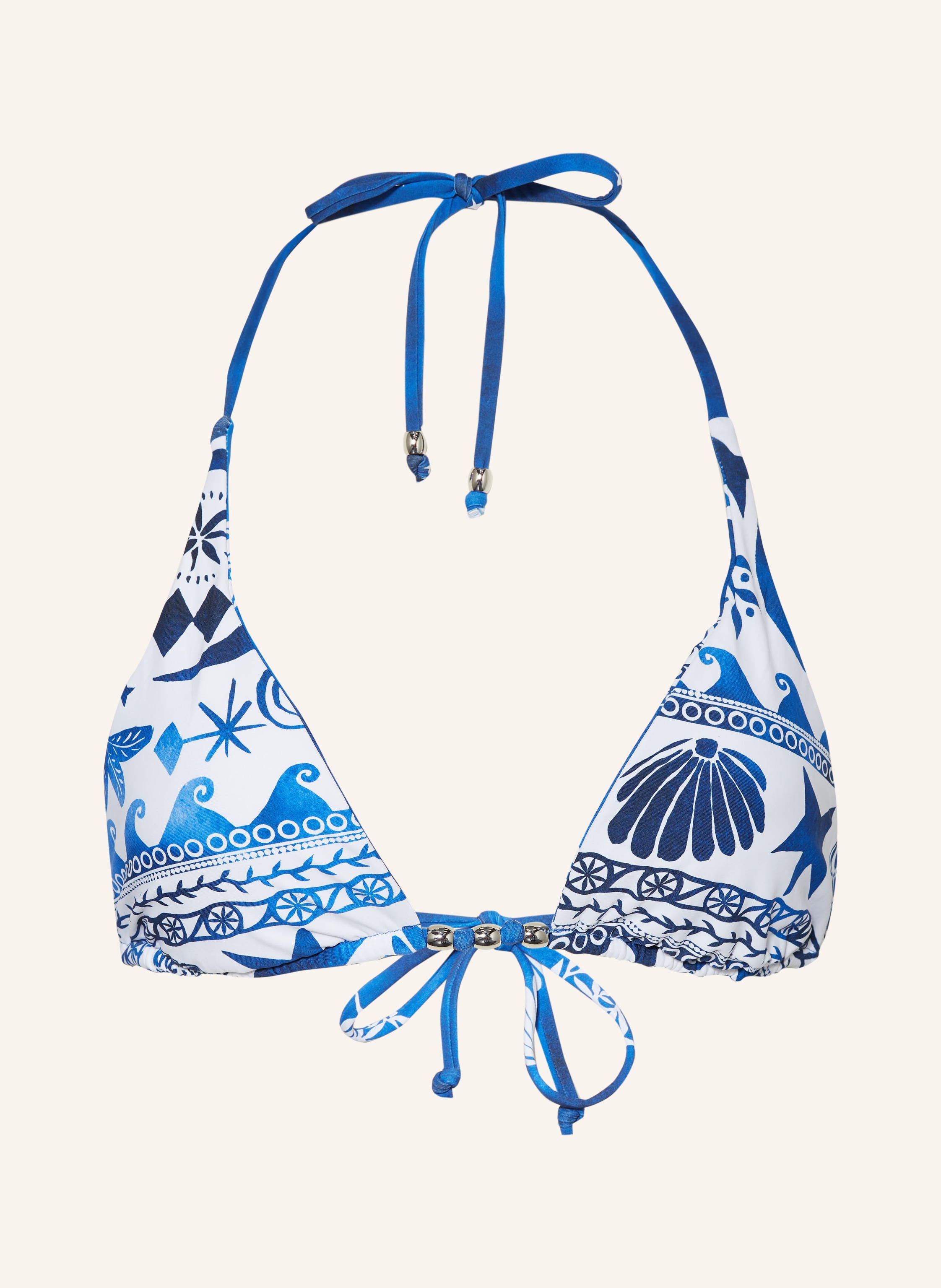 Seafolly Triangel Bikini Top Corfu Zum Wenden In Weiss Blau