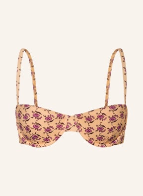 TORY BURCH Góra od bikini z fiszbinami LOGO DITSY kolor