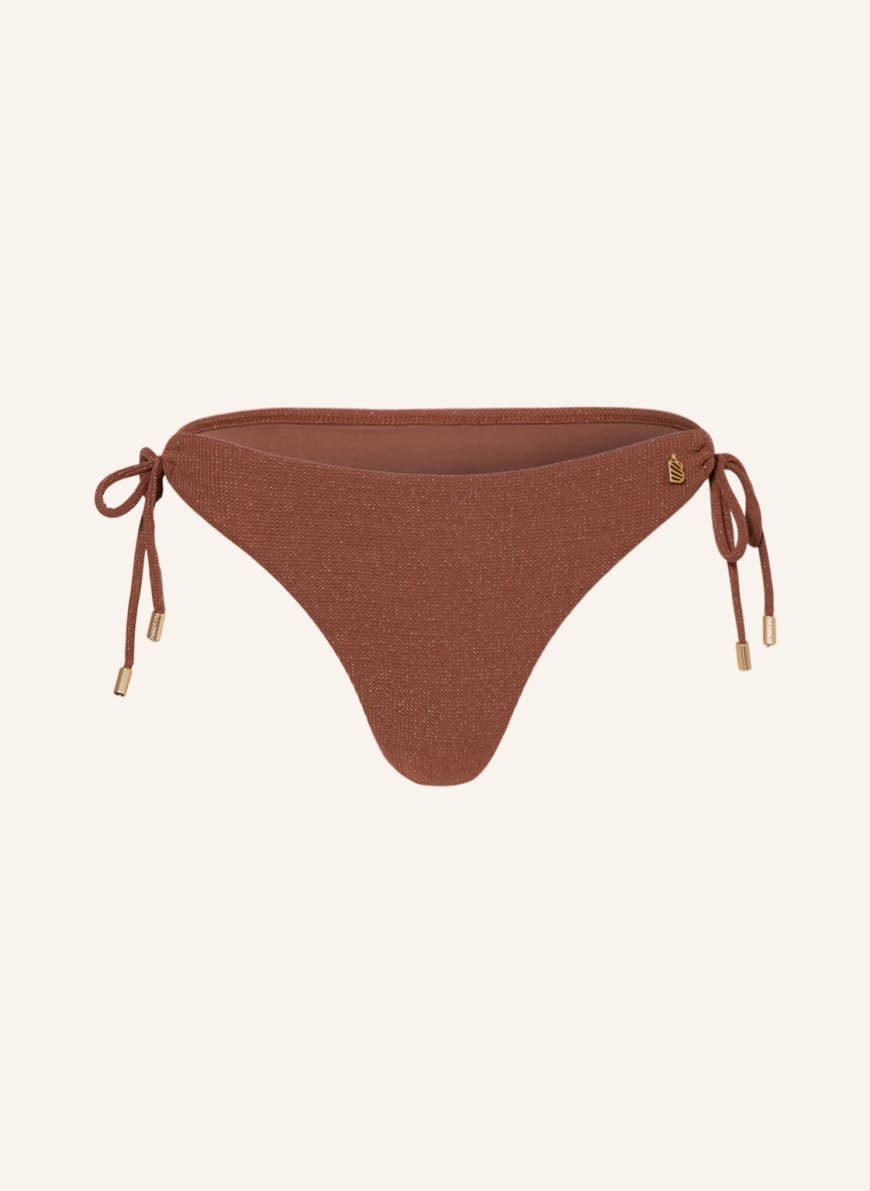 Beachlife Basic Bikini Hose Rouge Shimmer Mit Glitzergarn In Dunkelrot