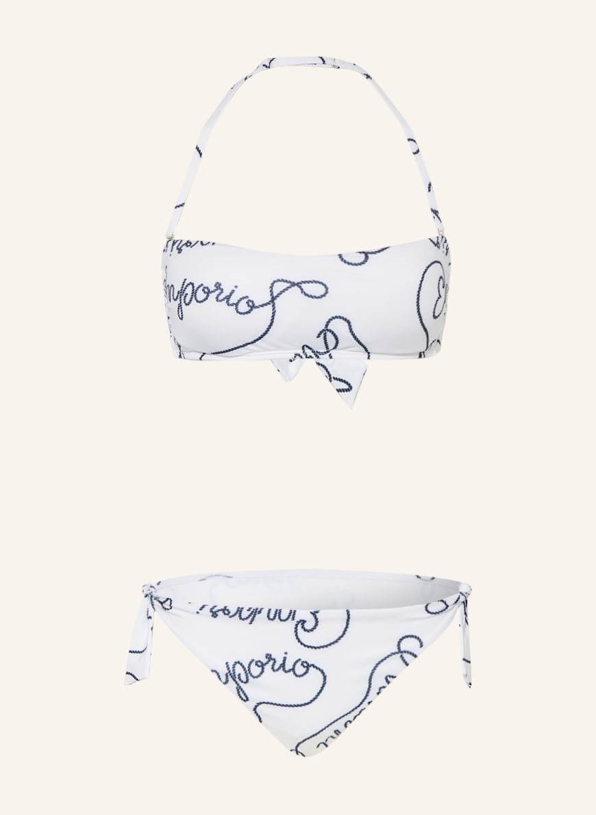 Emporio Armani Bandeau Bikini In Weiss Dunkelblau Breuninger
