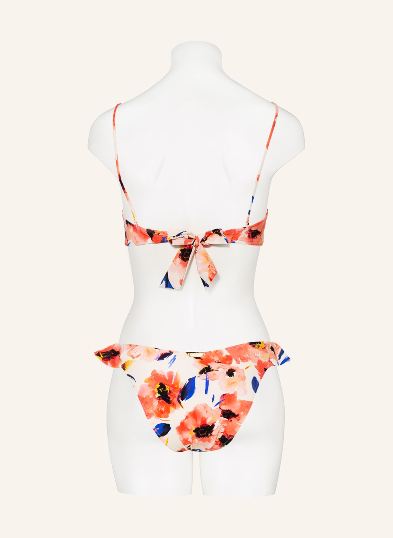 Watercult Bikini Bottoms Bloom Sentiment In Ecru Red Blue