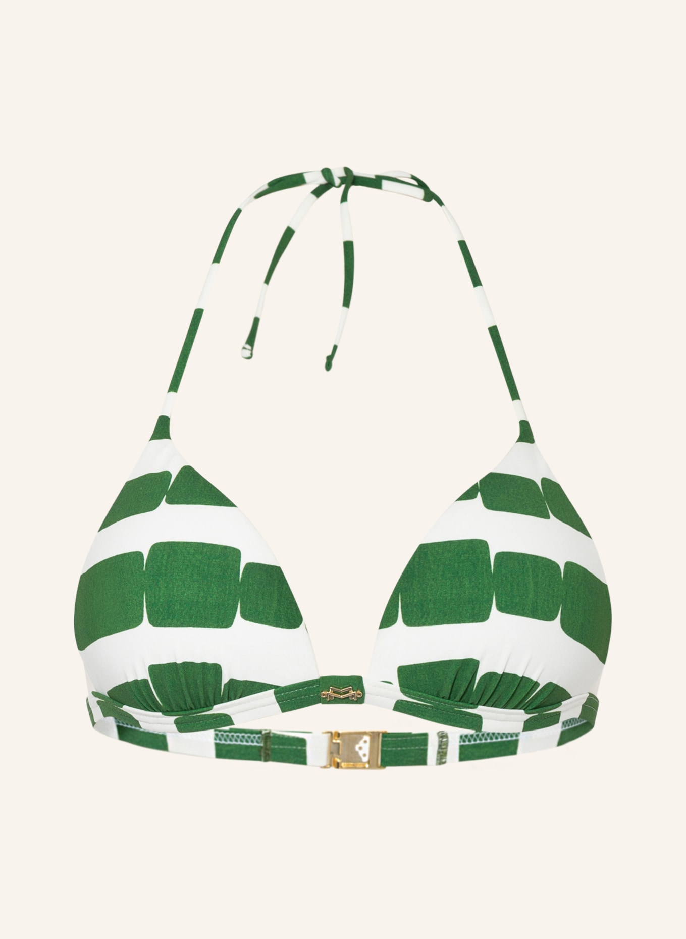Maryan Mehlhorn Triangle Bikini Top Radiance In White Green