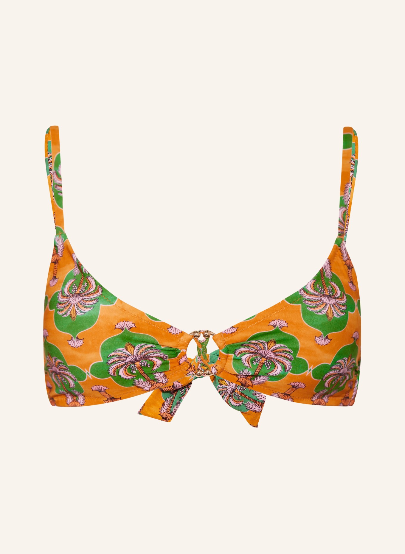Watercult Bralette Bikini Top Palm Festival In Orange Gr N