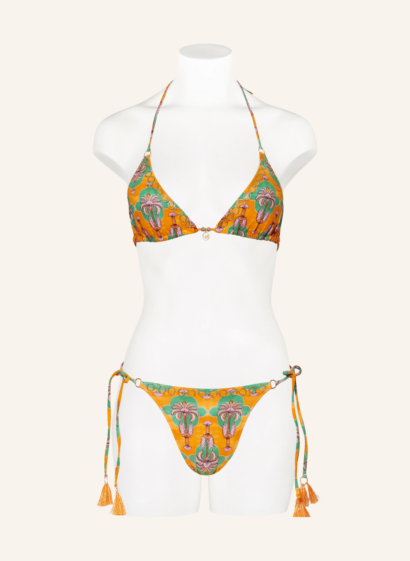Watercult Triangel Bikini Hose Palm Festival In Orange Gr N