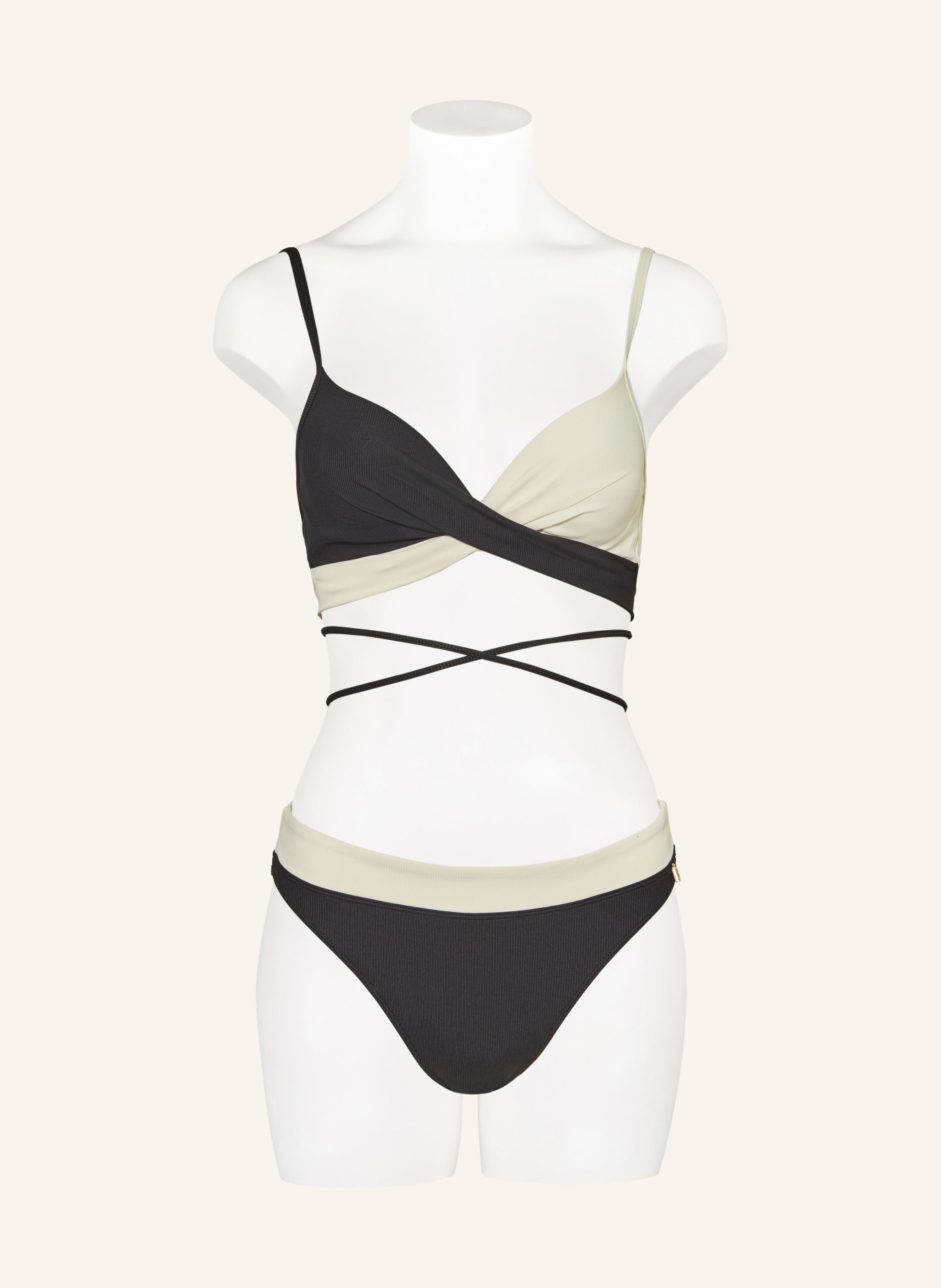 Beachlife B Gel Bikini Top Vanilla Black In Schwarz Ecru