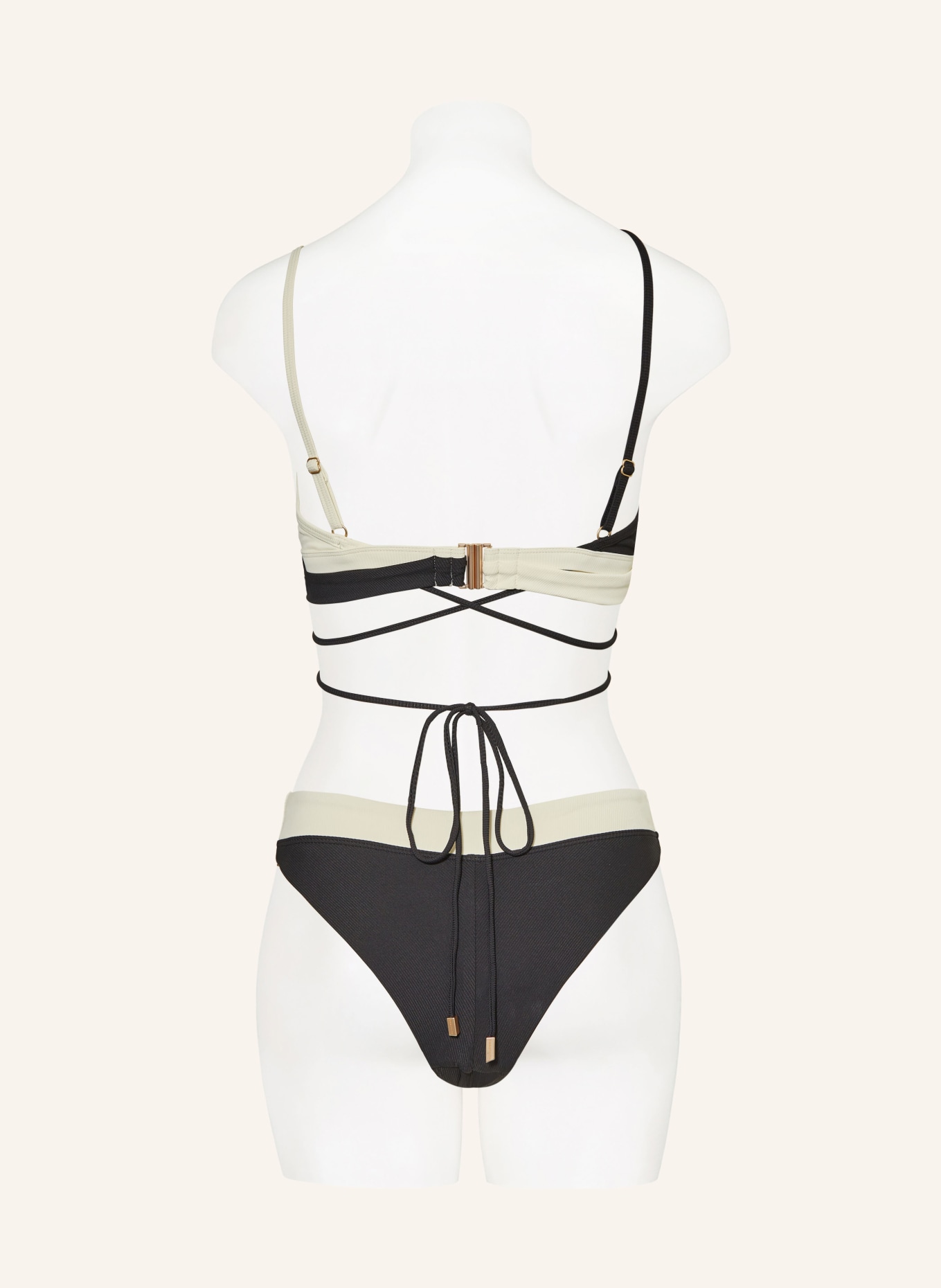 BEACHLIFE Bügel Bikini Top VANILLA BLACK in schwarz ecru