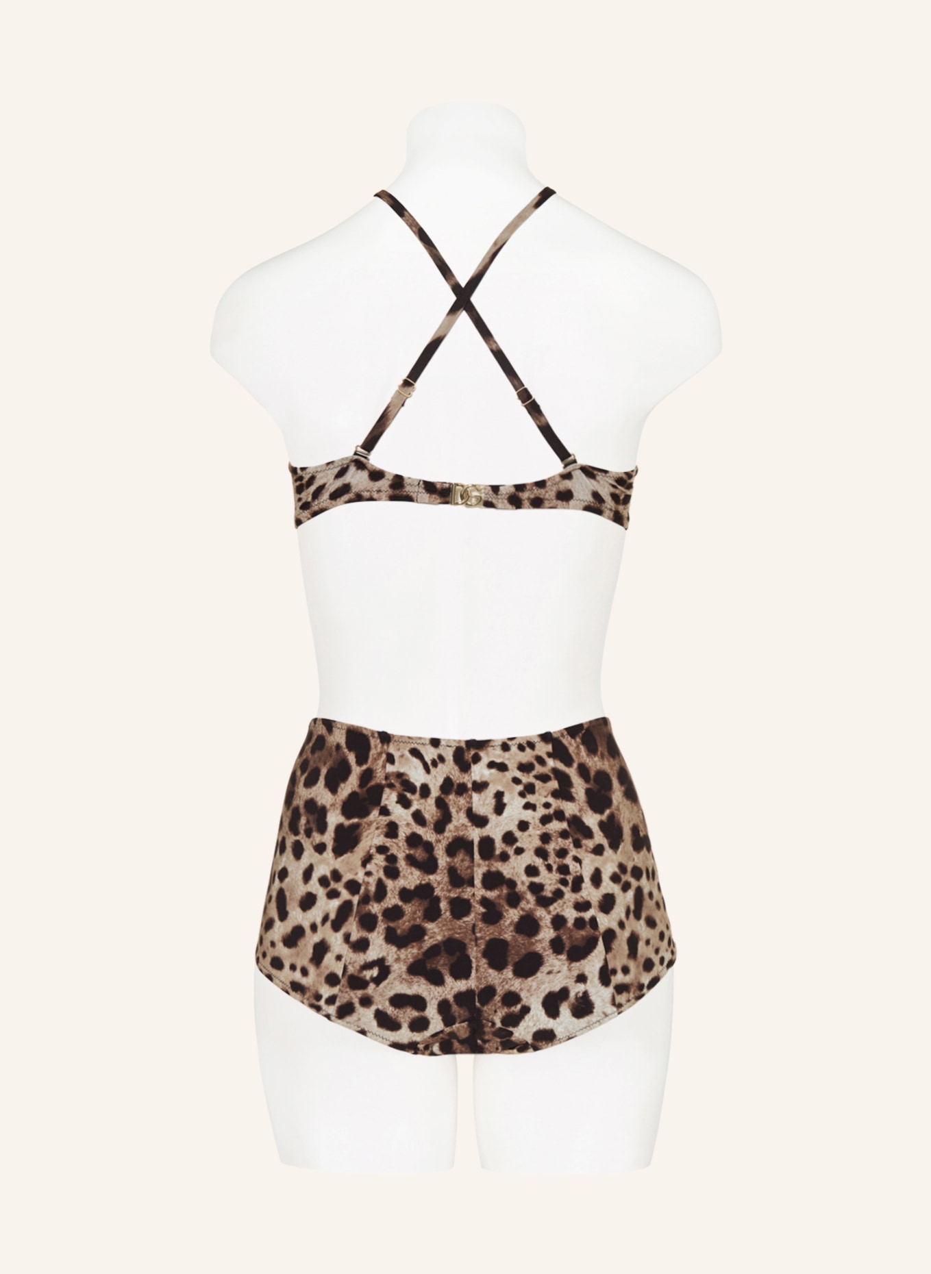 Dolce Gabbana Underwired Bikini Top In Light Brown Black