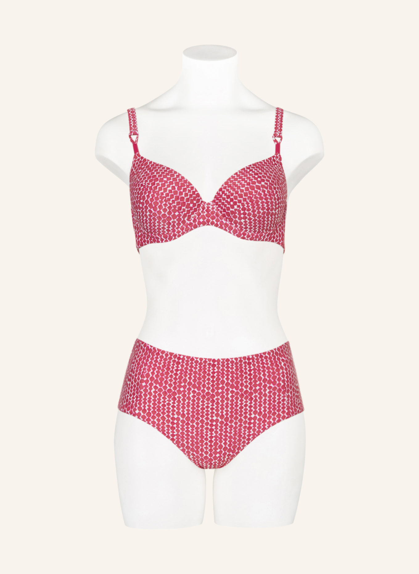 Femilet High Waist Bikini Hose Tidra In Dunkelrot Weiss