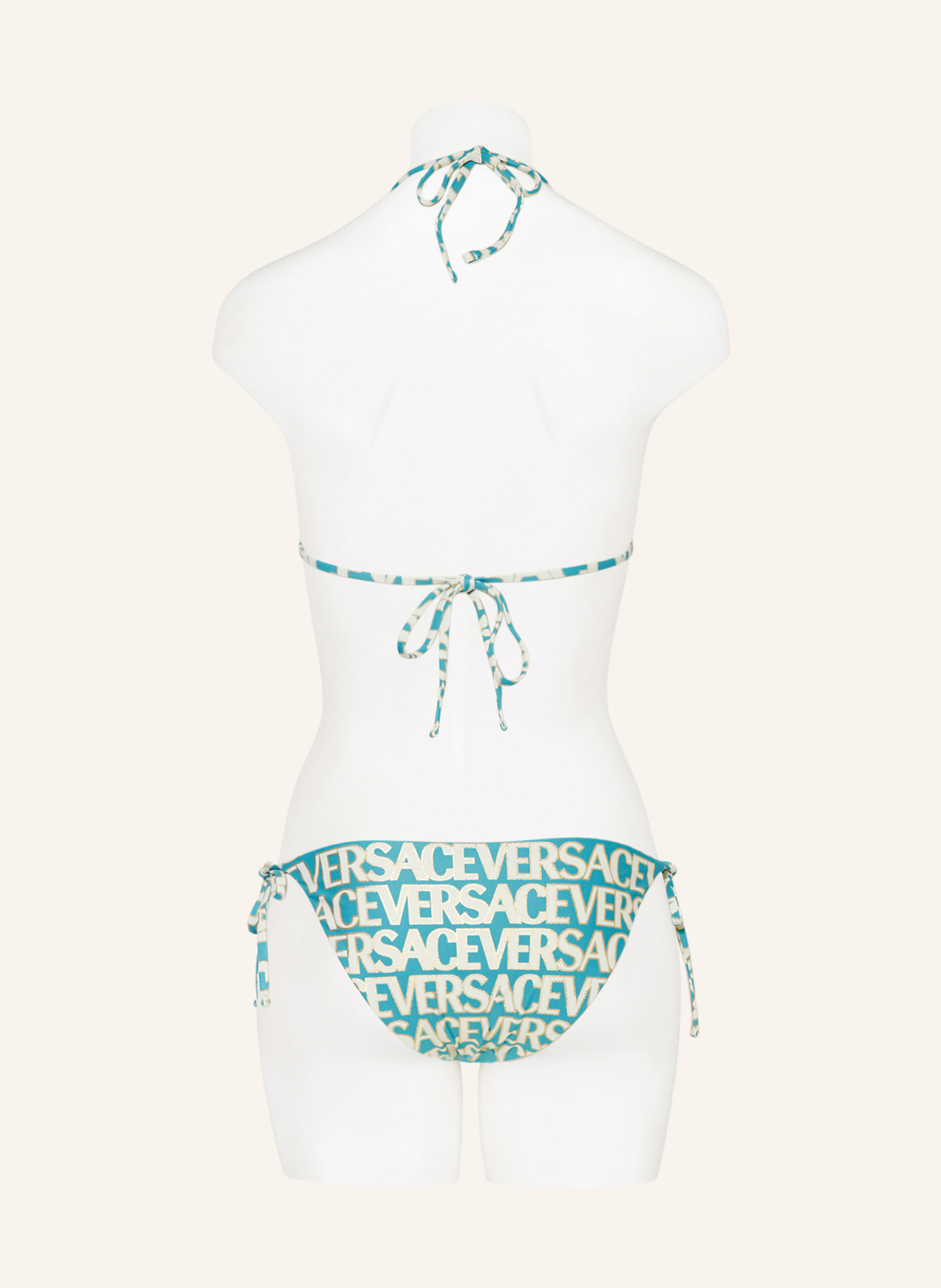 Versace Triangel Bikini Hose Mit Glitzergarn In T Rkis Ecru Breuninger