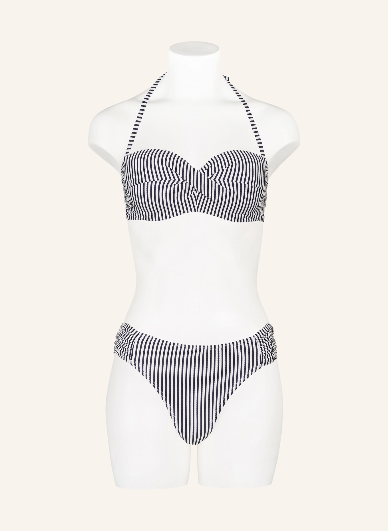 Hot Stuff Bügel Bikini Top in dunkelblau weiss