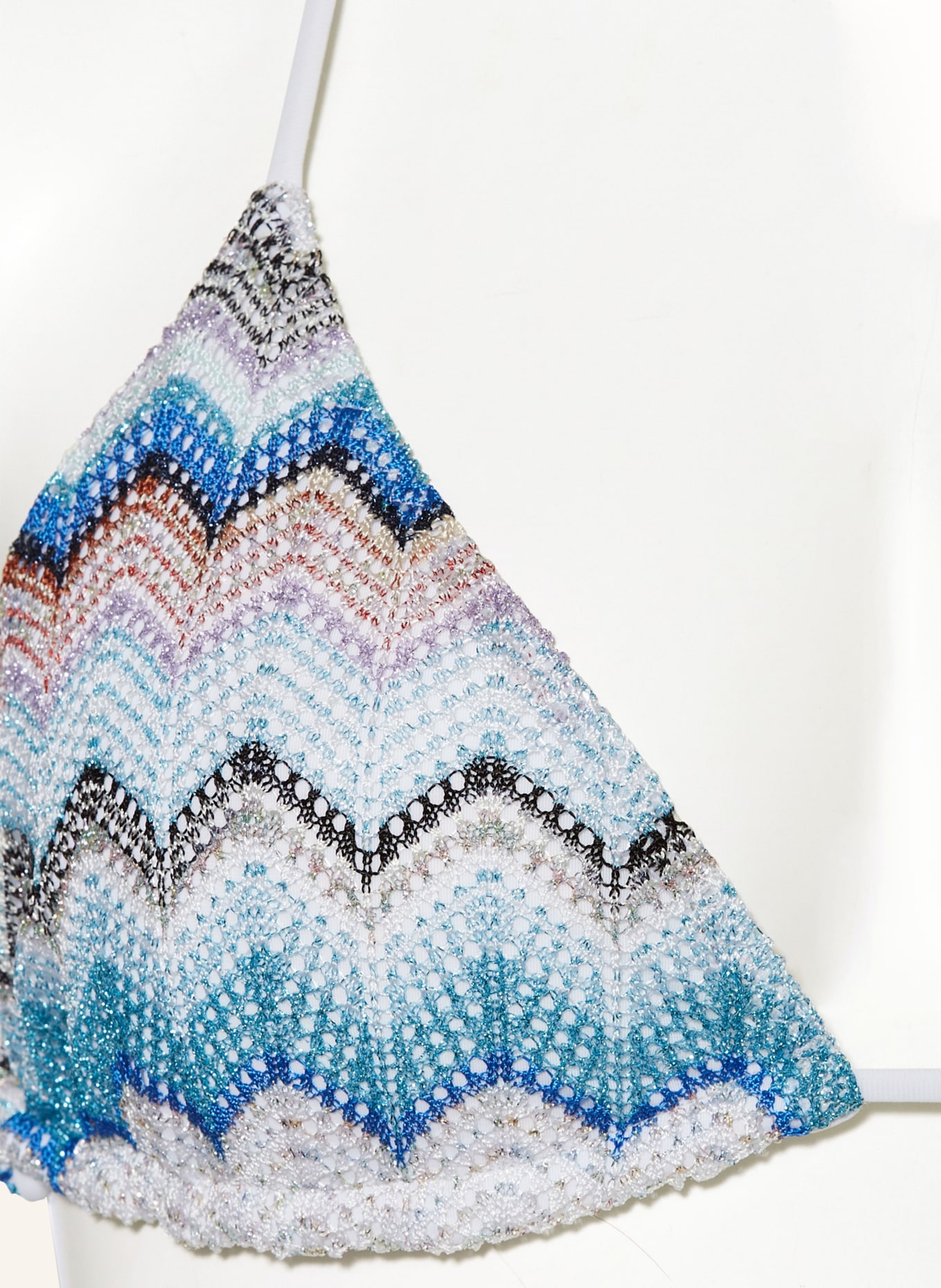 Missoni Triangel Bikini Mit Glitzergarn In Hellblau T Rkis Weiss