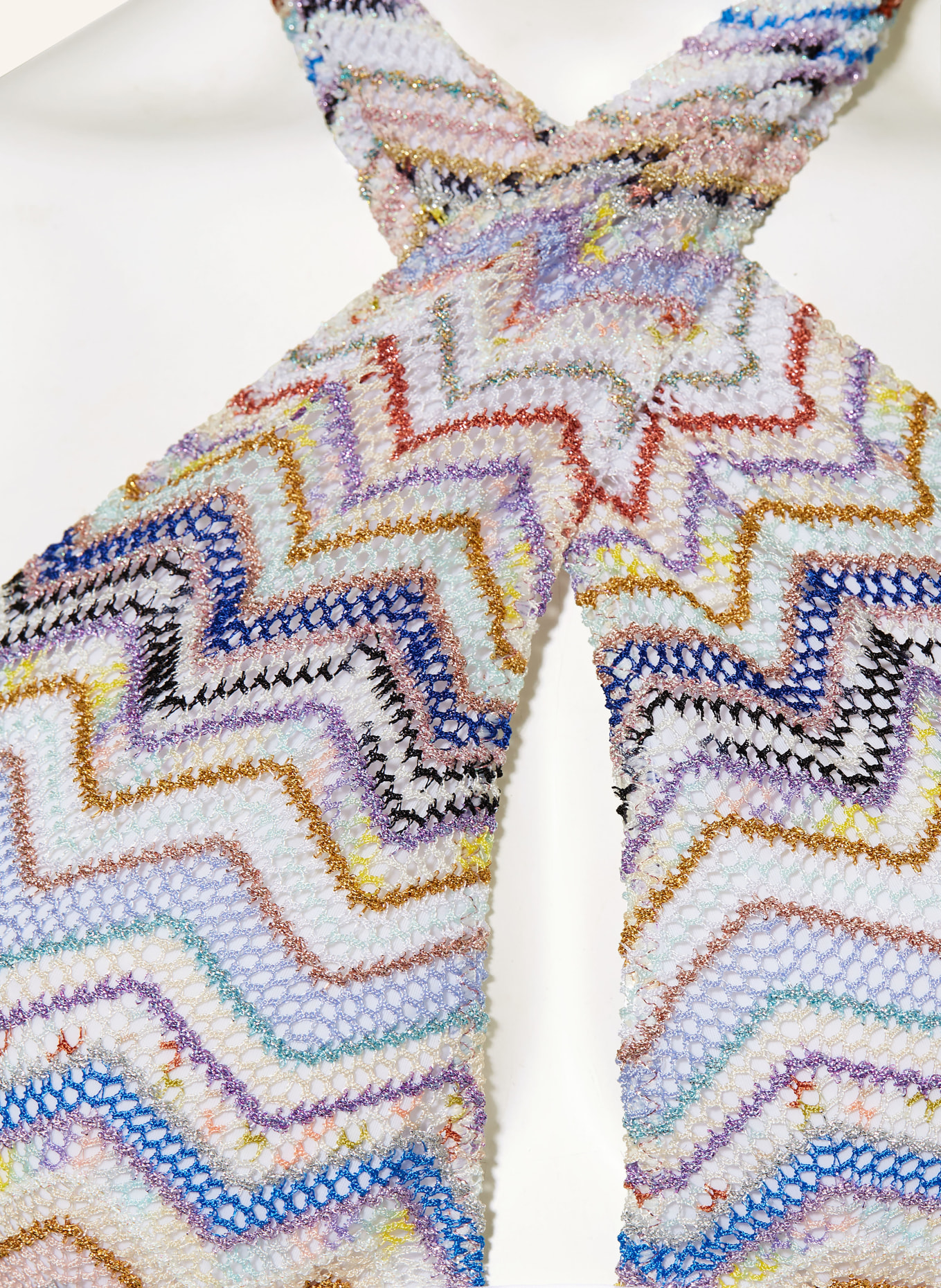 Missoni Neckholder Bikini Mit Glitzergarn In Weiss Blau Gold