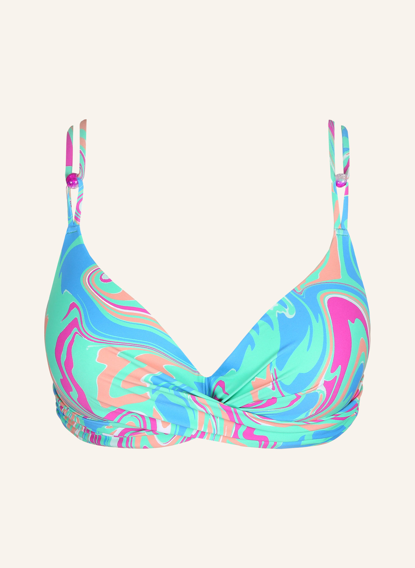 MARIE JO Bügel Bikini Top ARUBANI in blau hellgrün pink