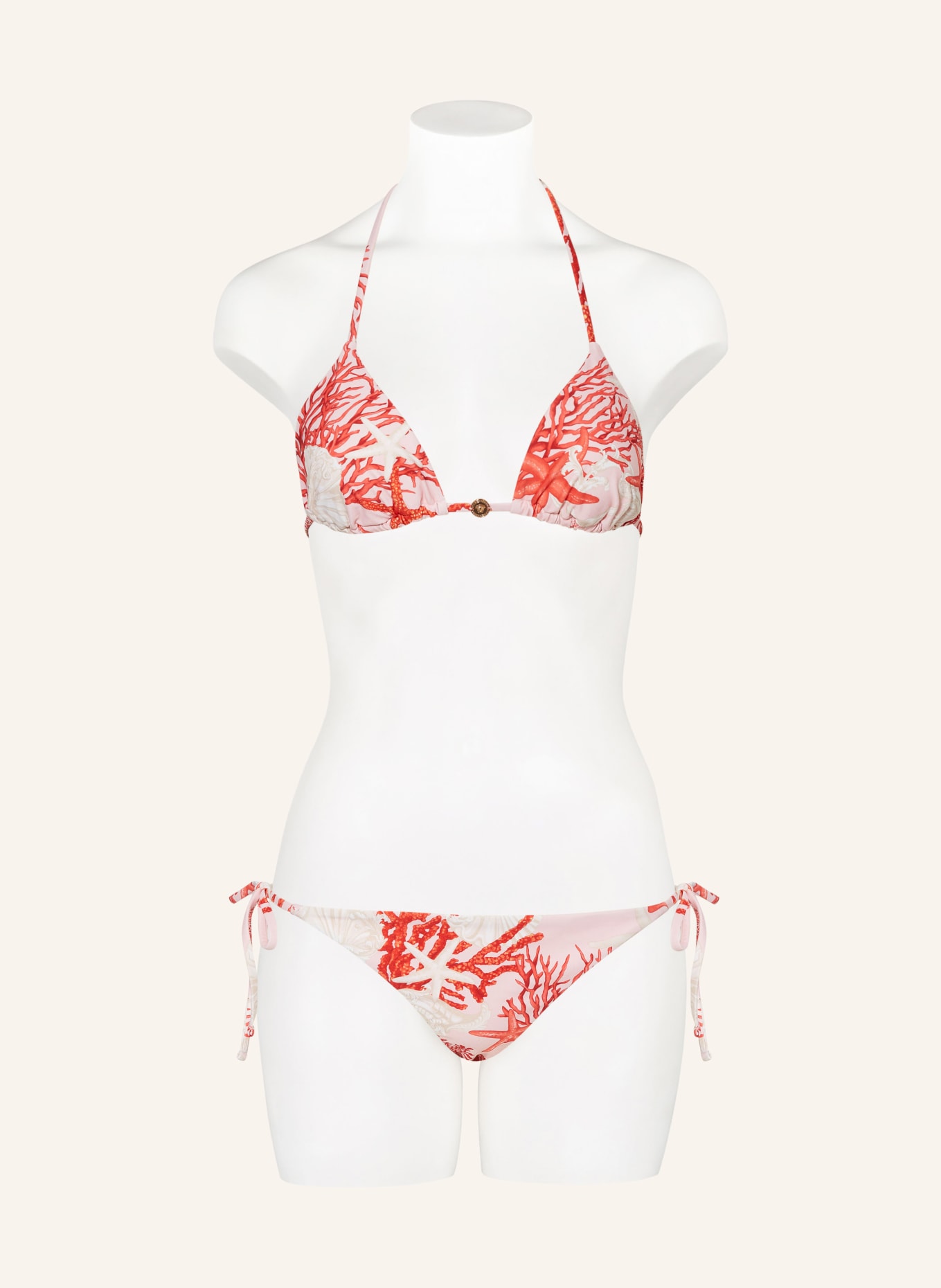 Versace Triangel Bikini Hose Corals In Hellrosa Rot Creme