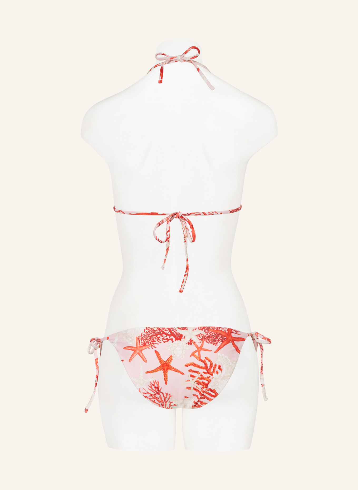 Versace Triangel Bikini Hose Corals In Hellrosa Rot Creme