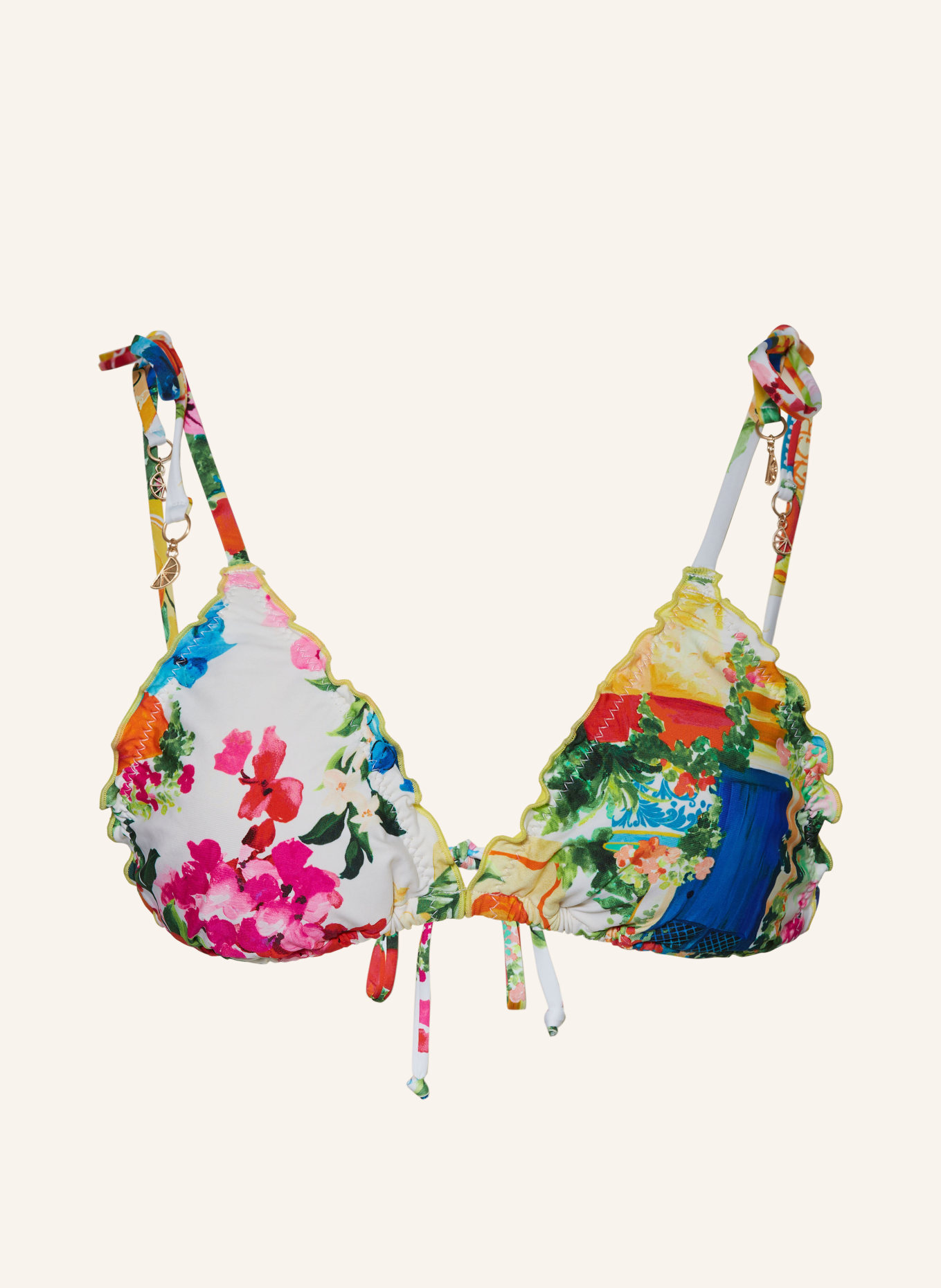 Seafolly Triangel Bikini Top Ciao Bella In Weiss Pink Blau