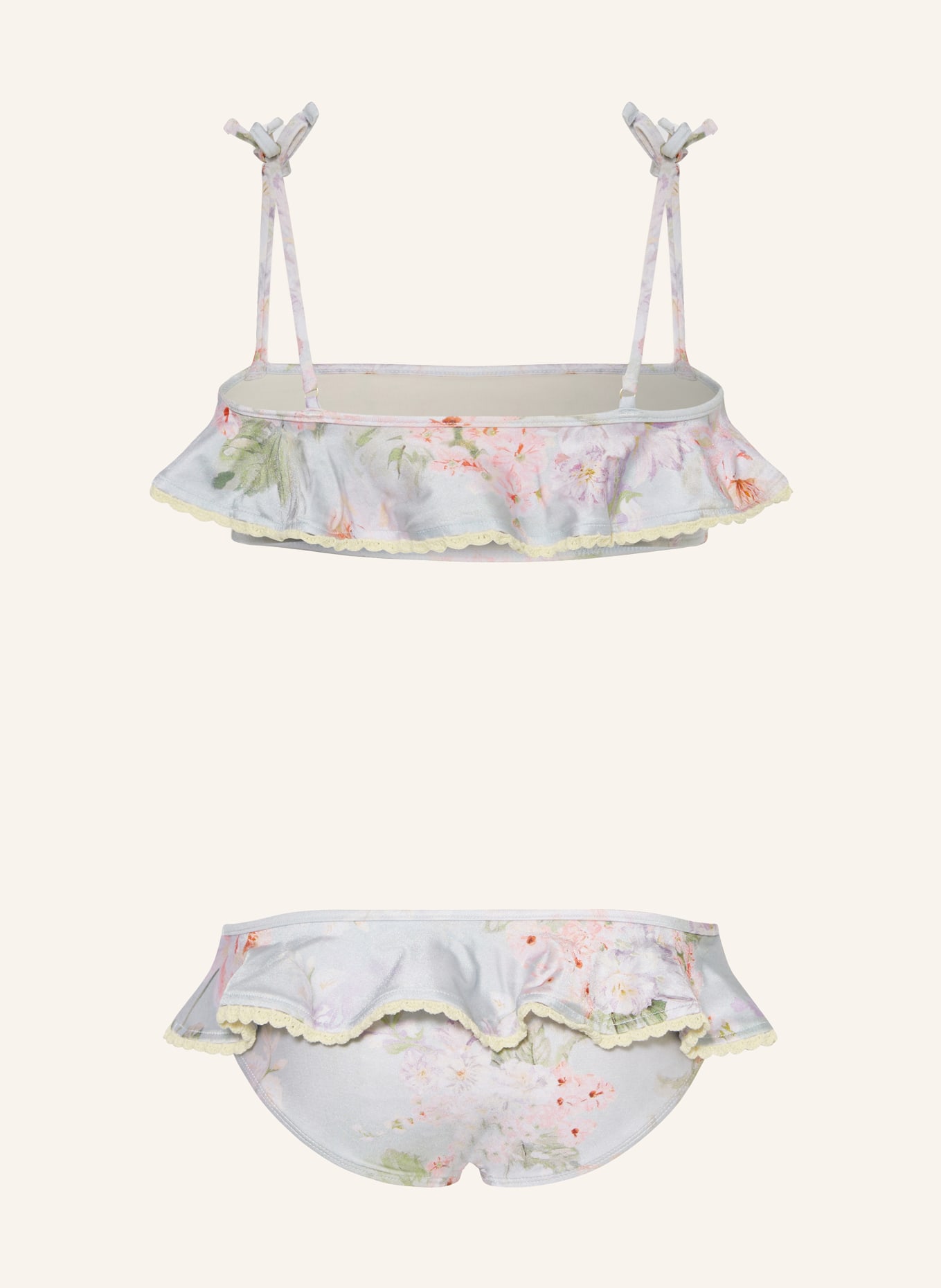 Zimmermann Bustier Bikini Halliday In Hellblau Rosa Ecru