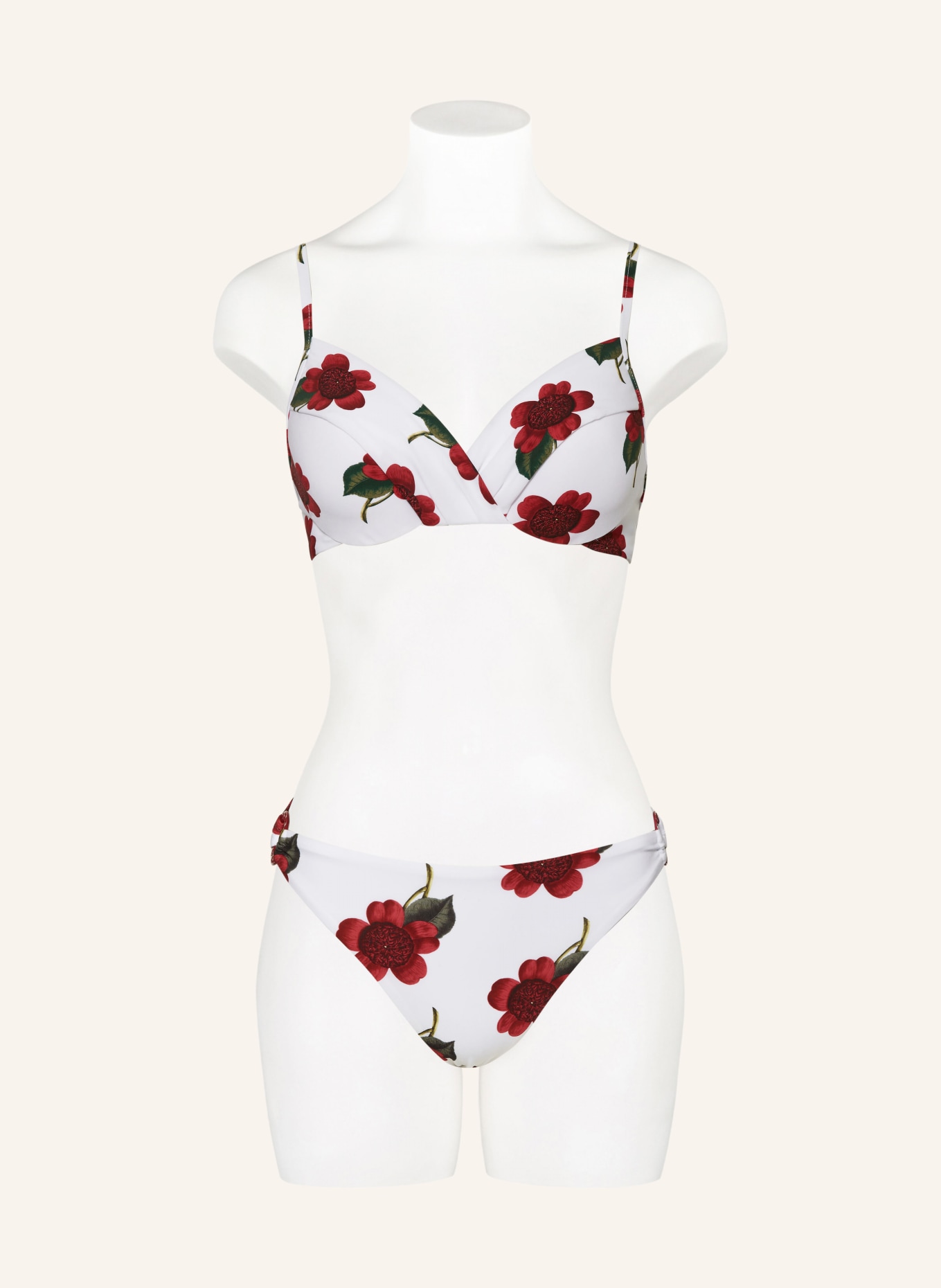 Maryan Mehlhorn B Gel Bikini Top The Bloom In Weiss Dunkelrot Dunkelgr N