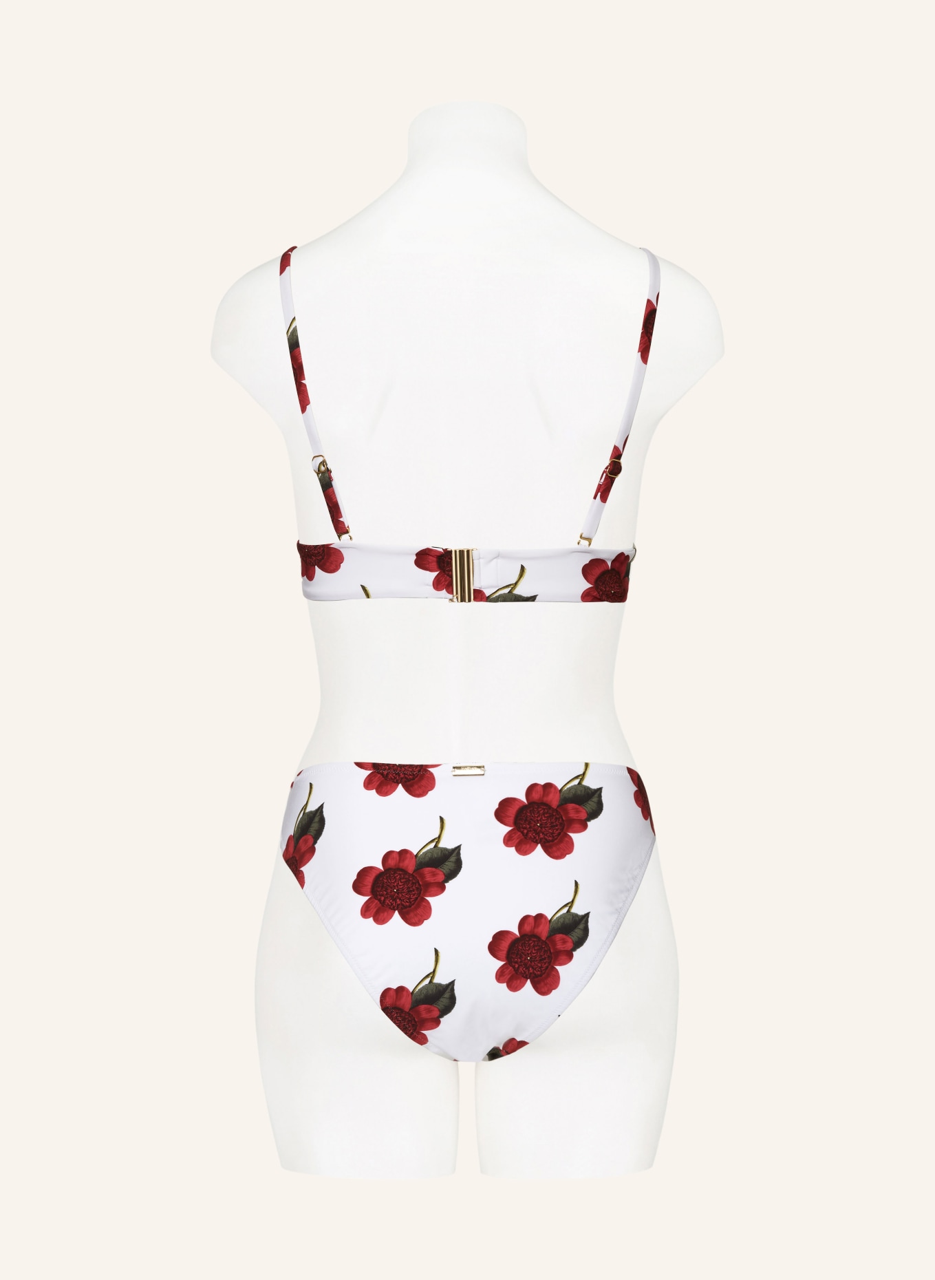 Maryan Mehlhorn Basic Bikini Hose The Bloom In Weiss Dunkelrot Dunkelgr N